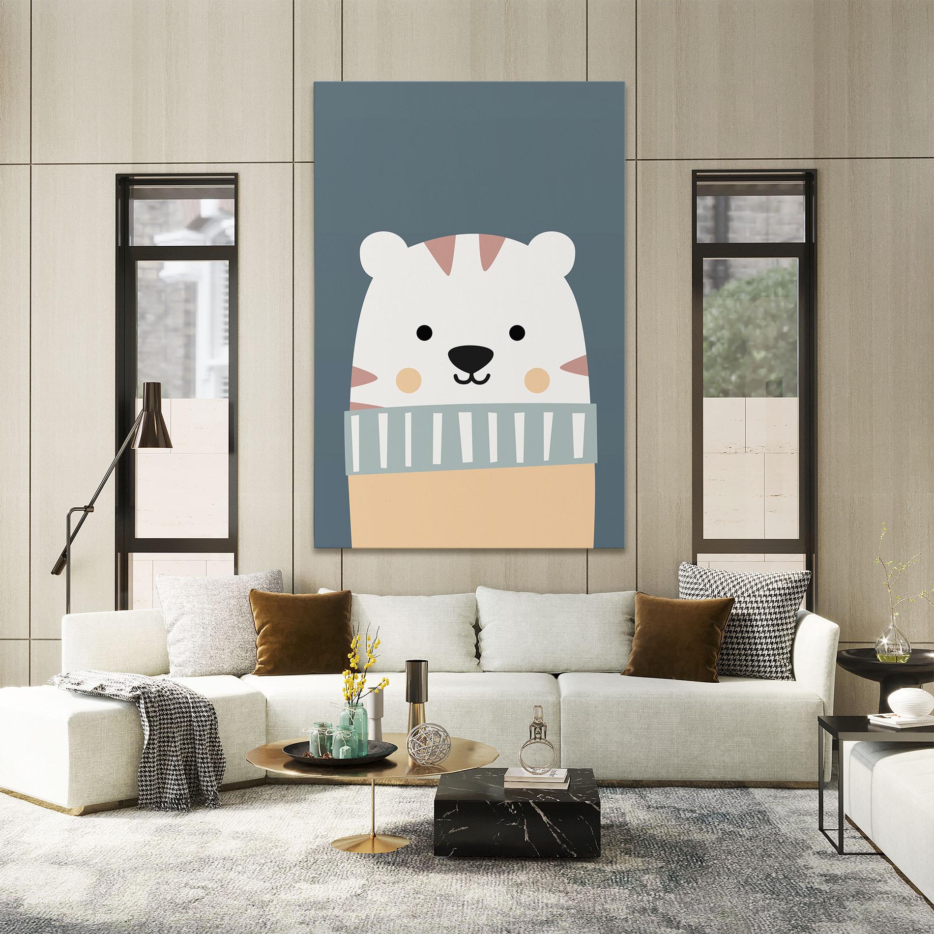 Leinwandbild Cute White Tiger mockup 2