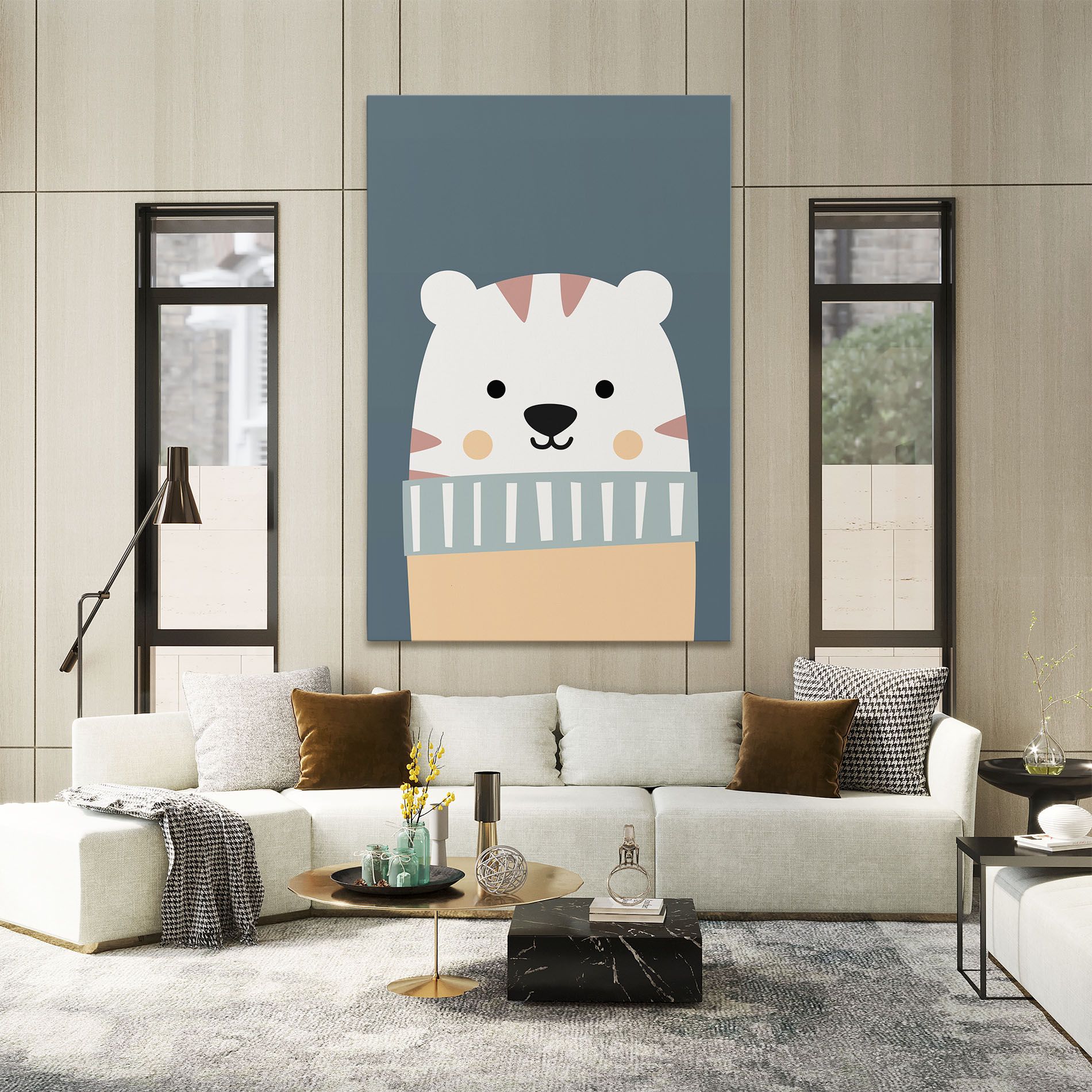 Cute White Tiger mockup 2