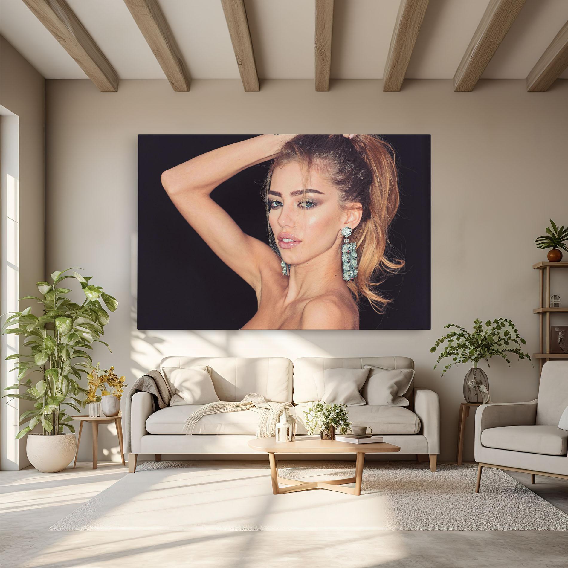 Leinwandbild Flower Earrings mockup 6