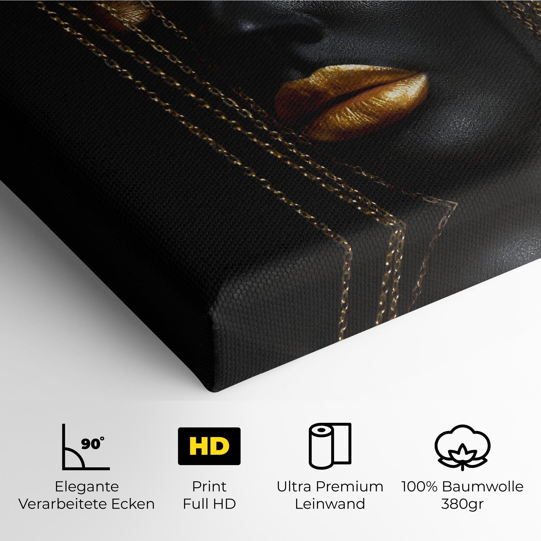 Leinwandbild Black Gold Chain Makeup mockup 4