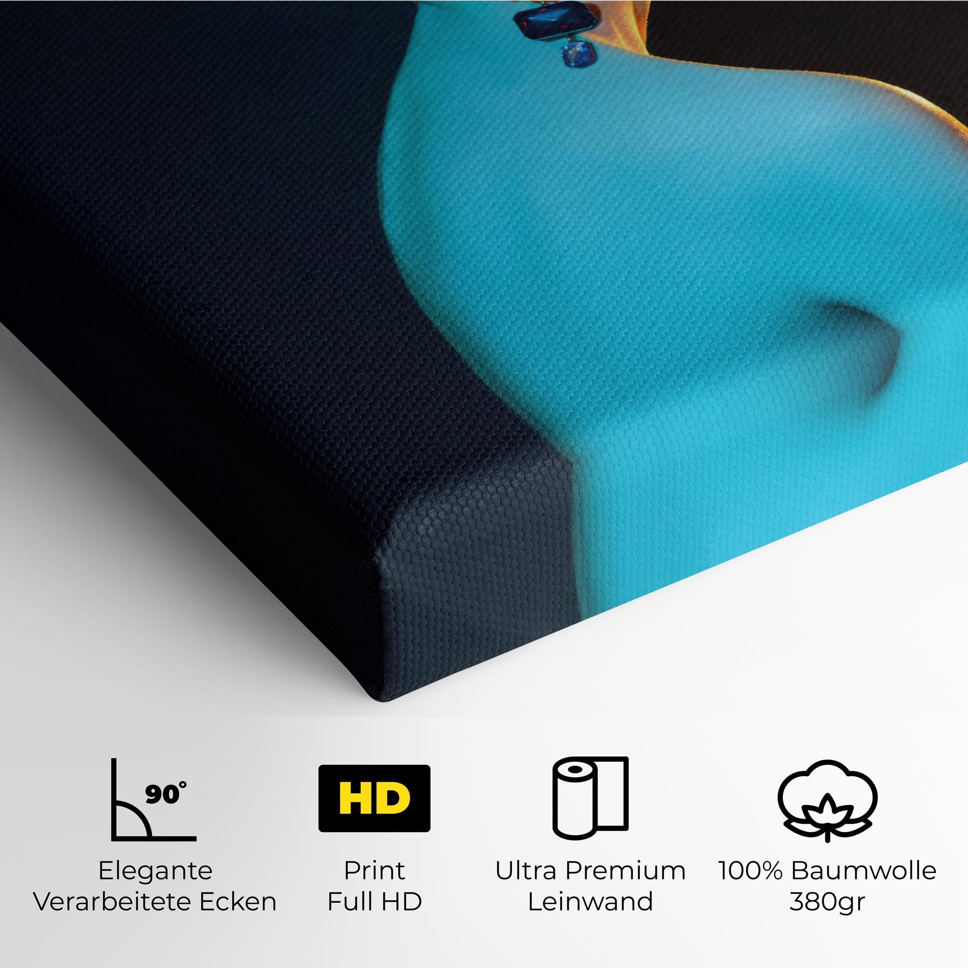 Leinwandbild Blue Light Earring mockup 4