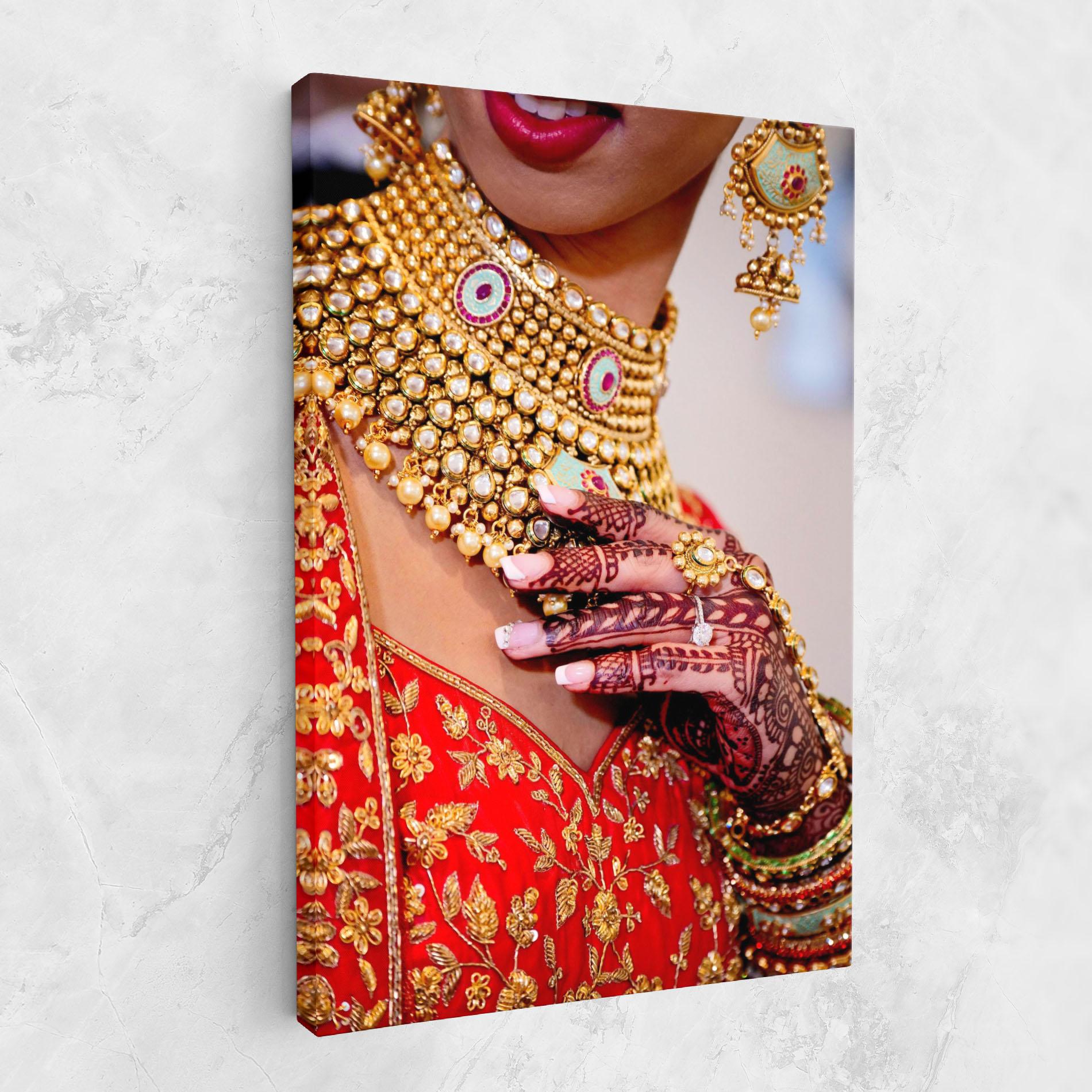 Leinwandbild Gold Beautiful Jewelry mockup 1