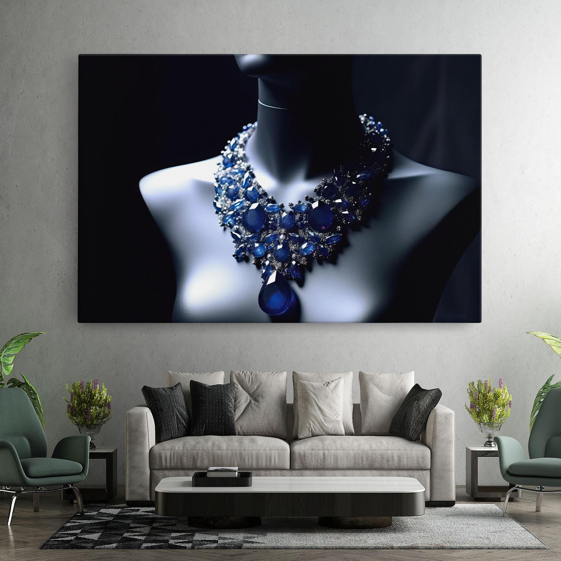 Leinwandbild Blue Diamonds Necklace mockup 7