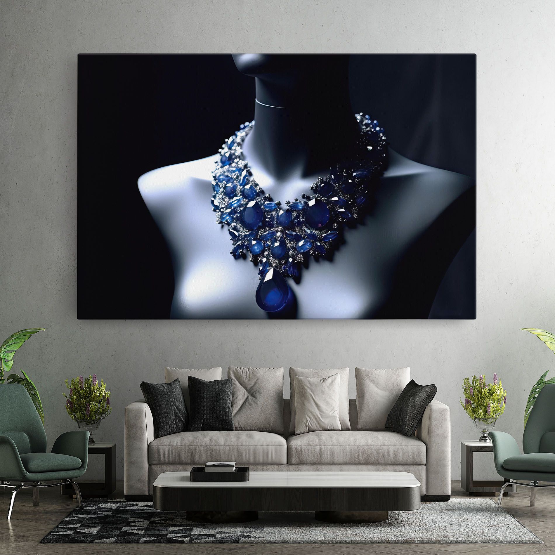 Blue Diamonds Necklace mockup 7