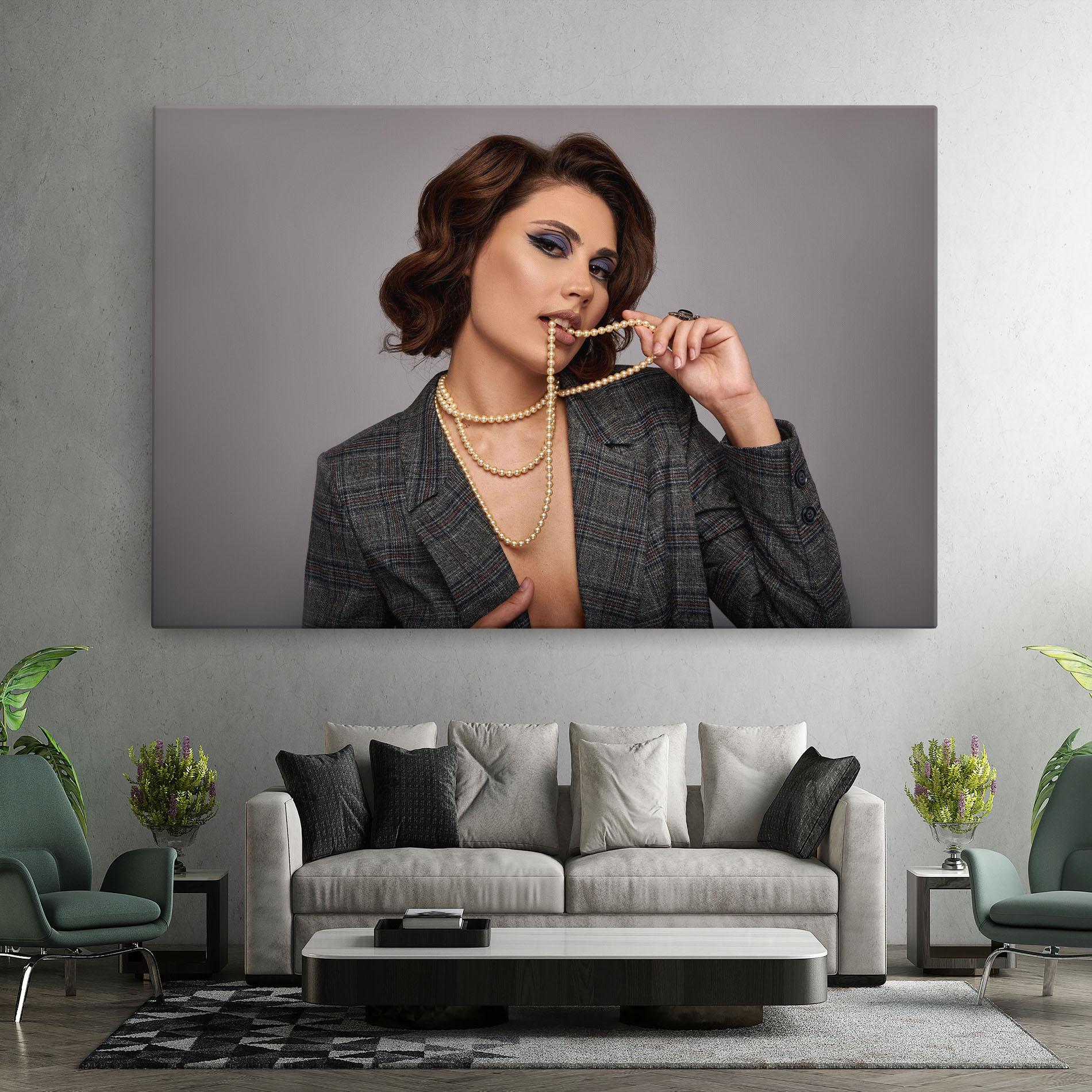 Leinwandbild Gold Pearls mockup 7