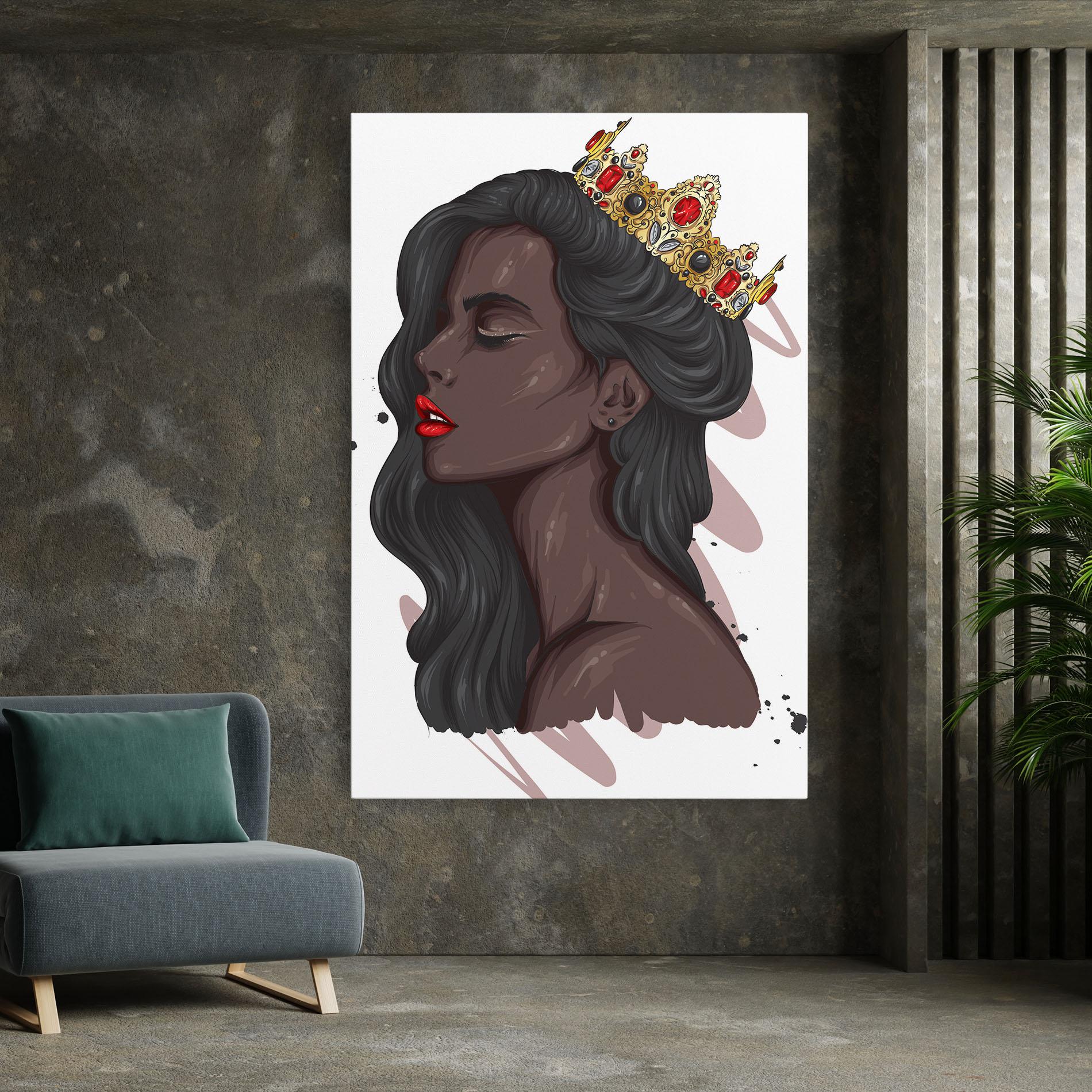 Leinwandbild Black Woman With Crown mockup 7