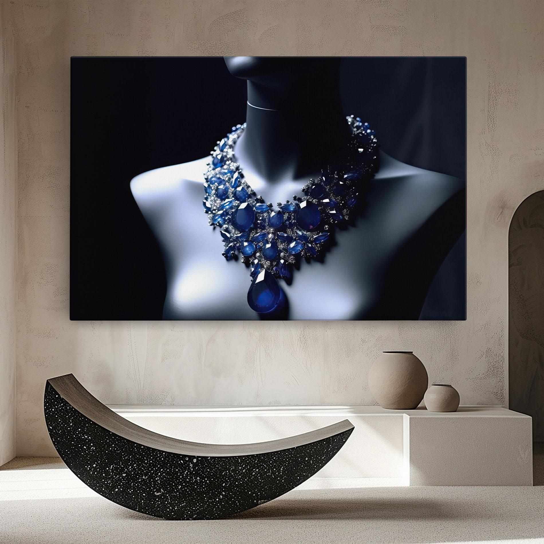 Leinwandbild Blue Diamonds Necklace mockup 8