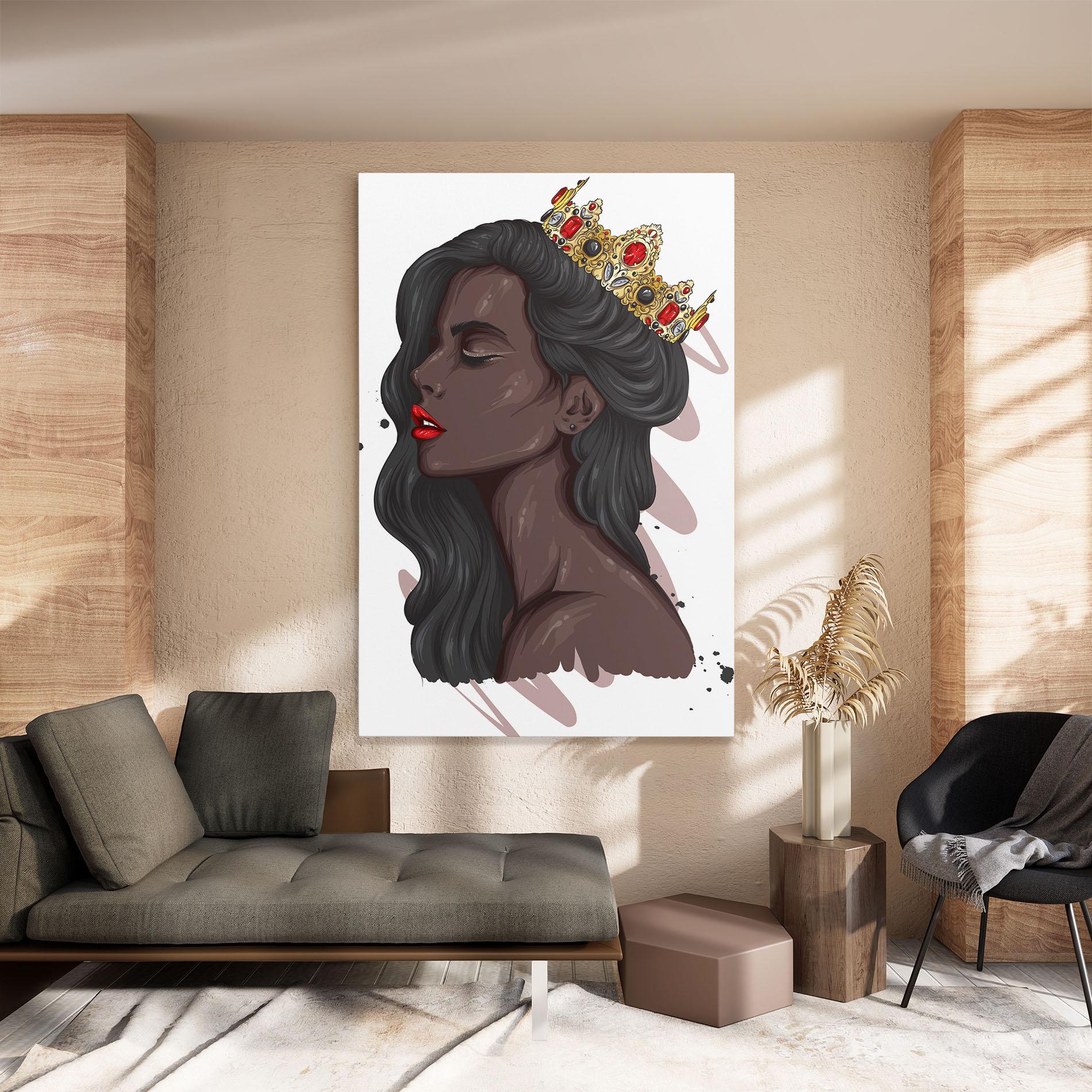 Leinwandbild Black Woman With Crown mockup 8