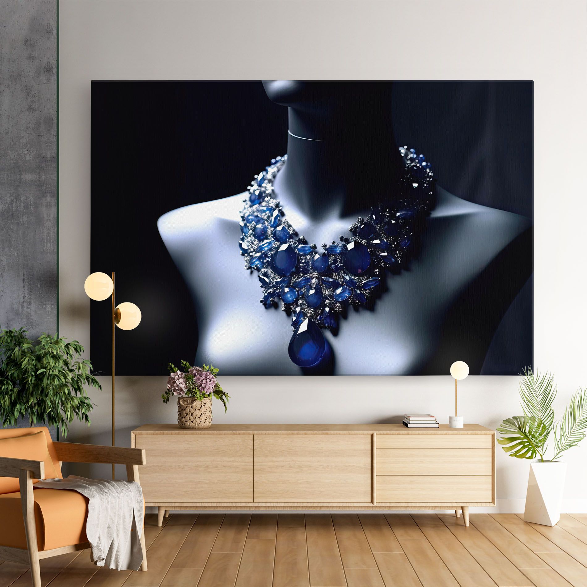 Blue Diamonds Necklace mockup 9