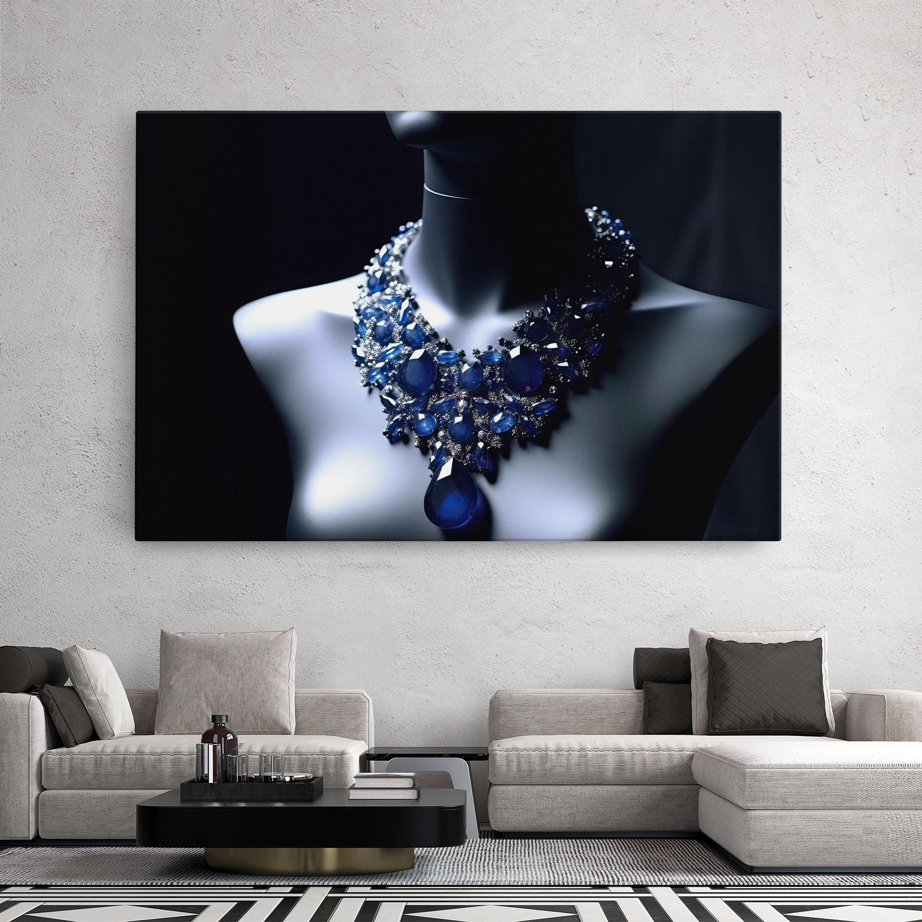 Leinwandbild Blue Diamonds Necklace mockup 2