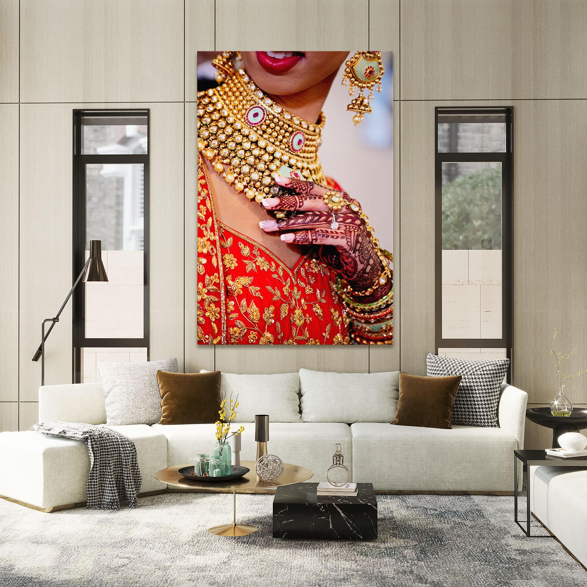 Leinwandbild Gold Beautiful Jewelry mockup 2