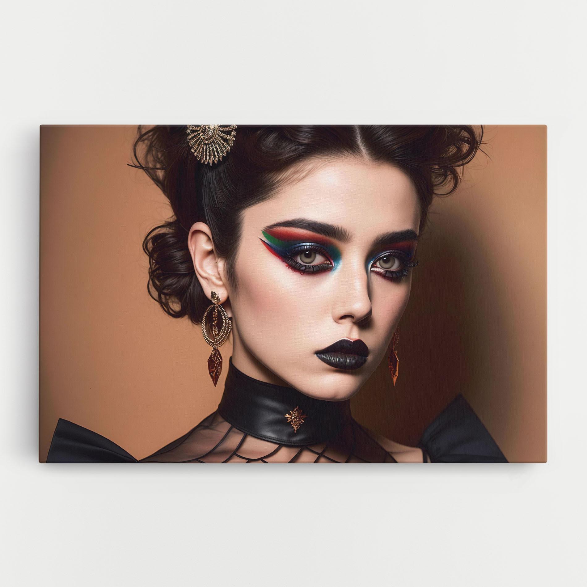 Leinwandbild Black Lips Makeup mockup 0