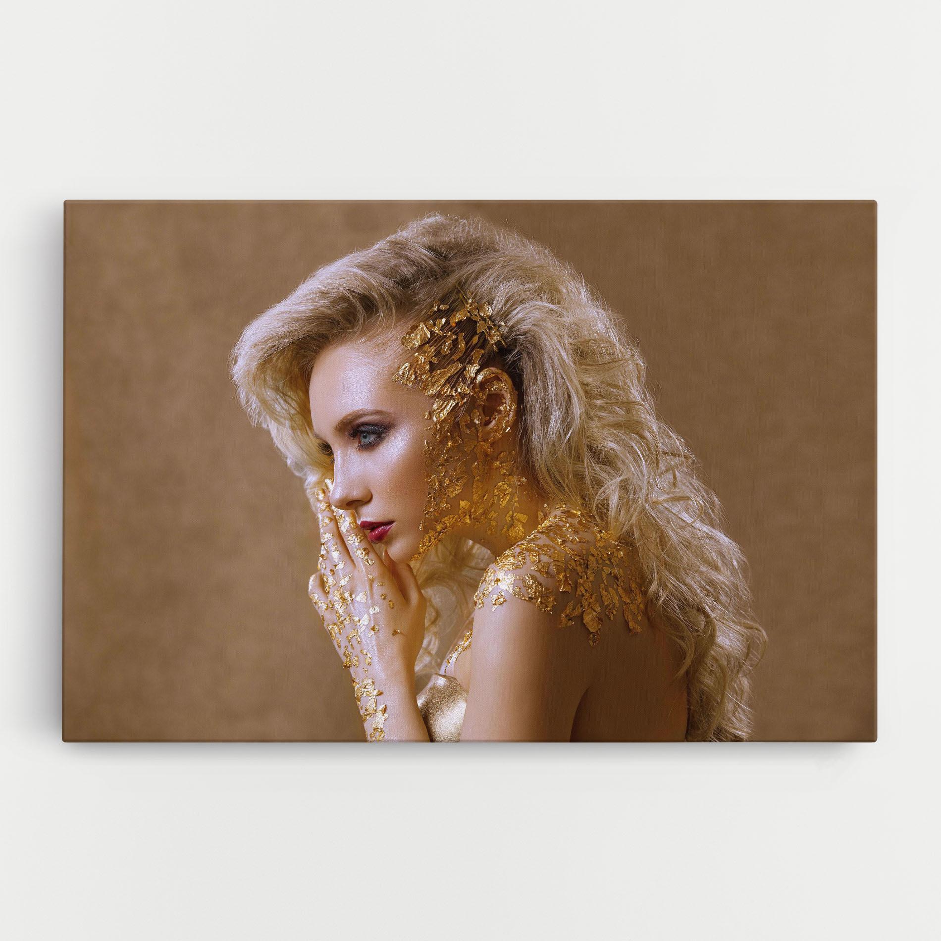 Leinwandbild Gold Paper Makeup mockup 0