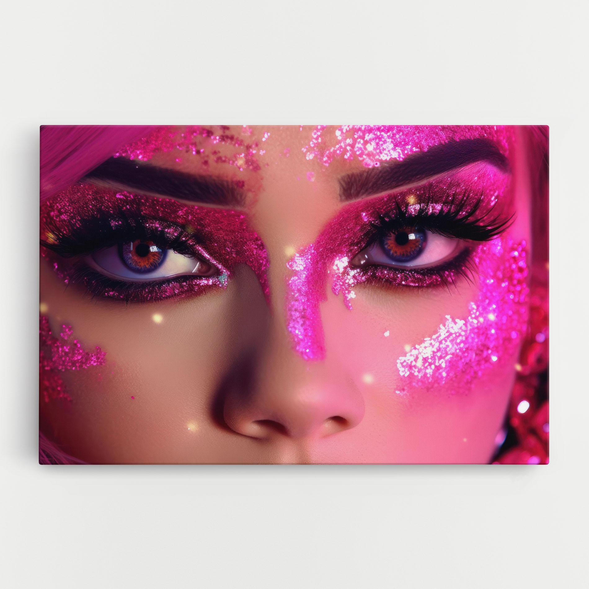 Leinwandbild Pink Glitter Makeup mockup 0