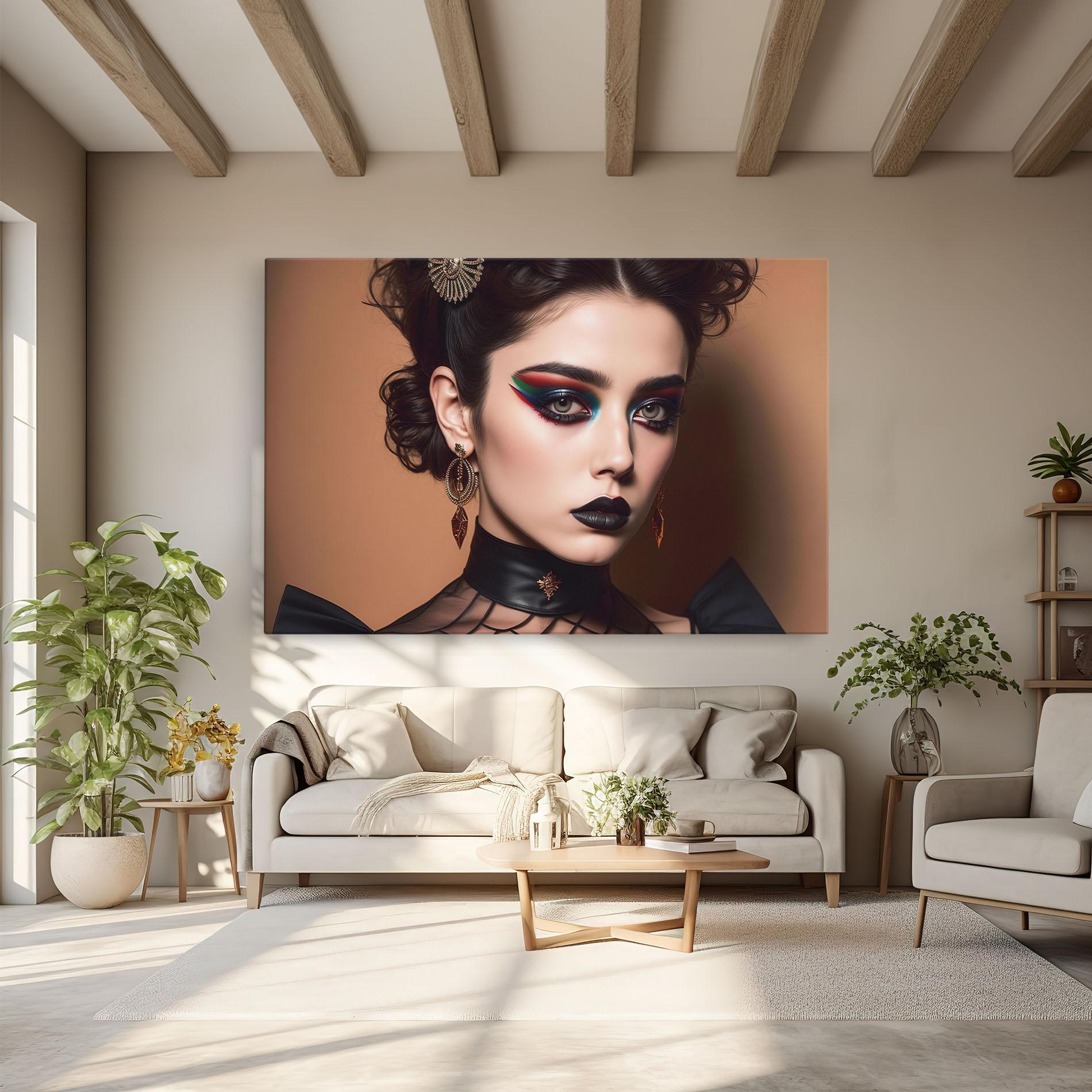 Leinwandbild Black Lips Makeup mockup 6