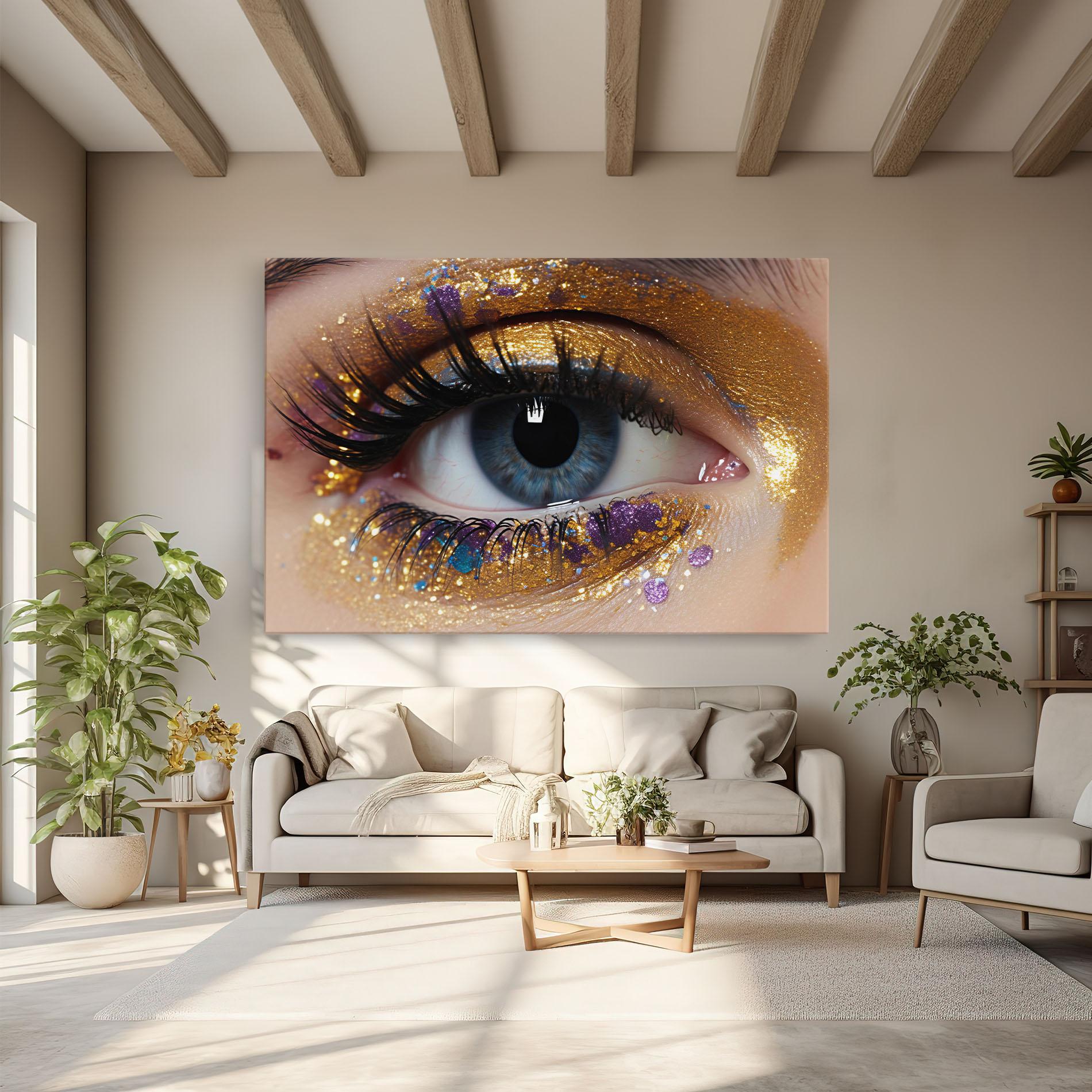 Leinwandbild Blue Eye Make Up mockup 6