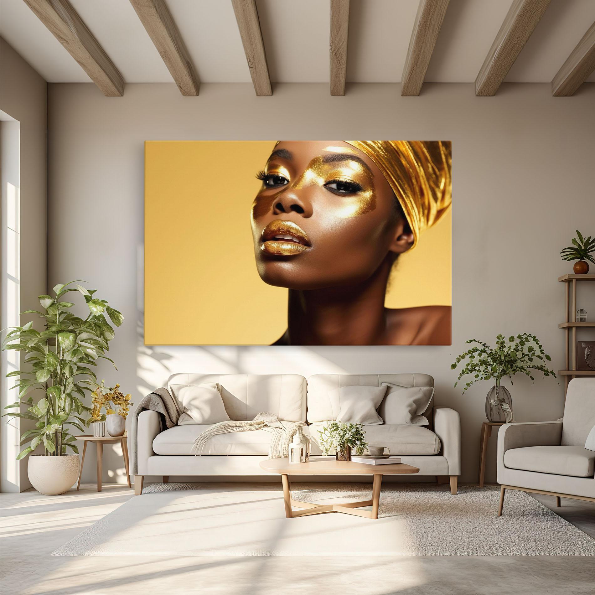 Leinwandbild Gold Headdress mockup 6