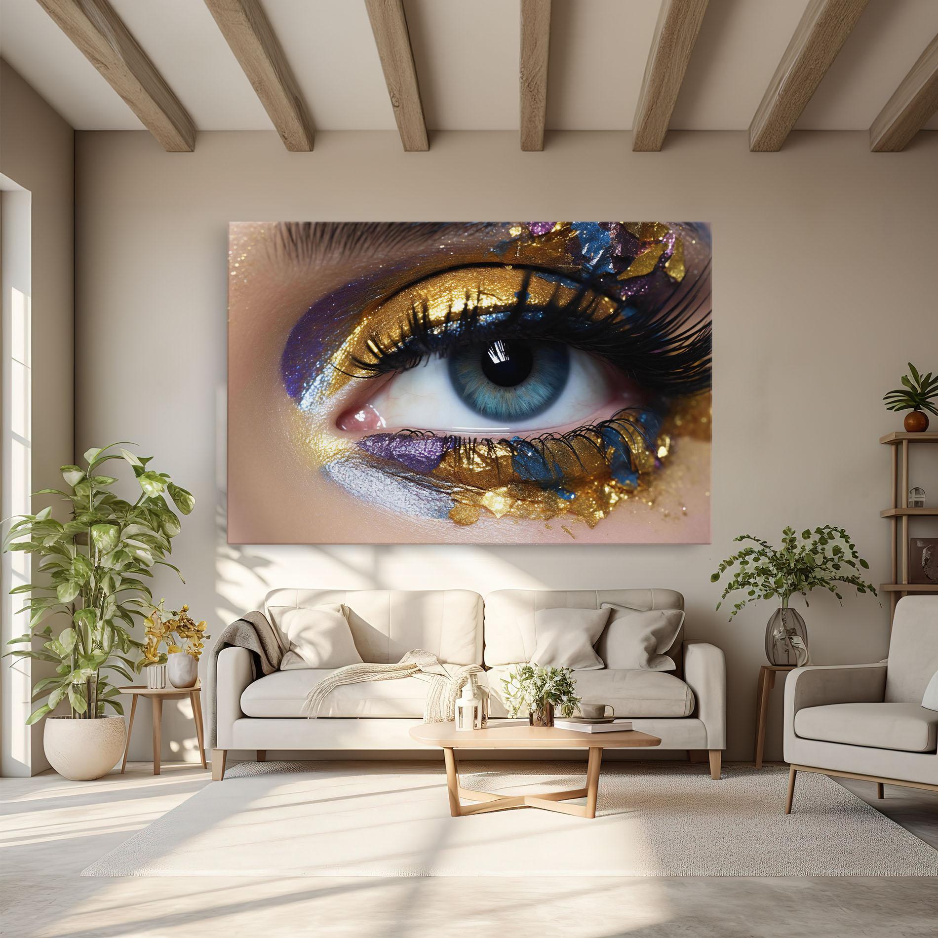 Leinwandbild Golden Purple Make Up mockup 6