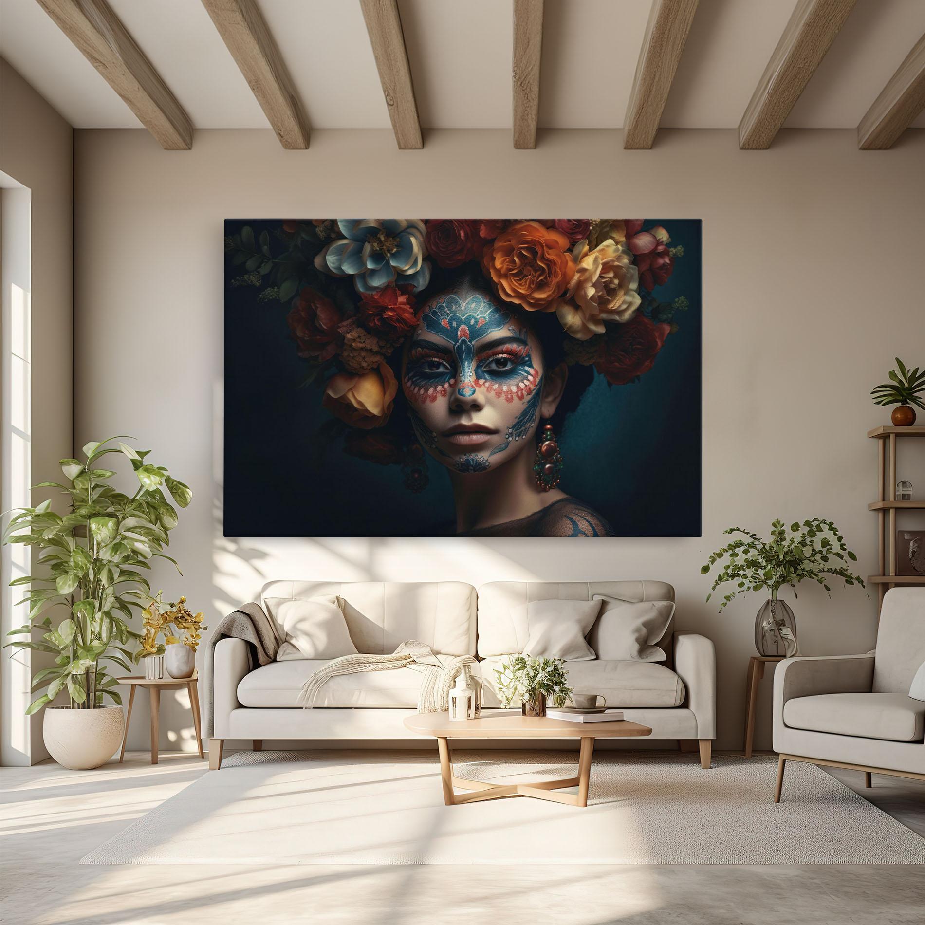 Leinwandbild Skull Makeup mockup 6