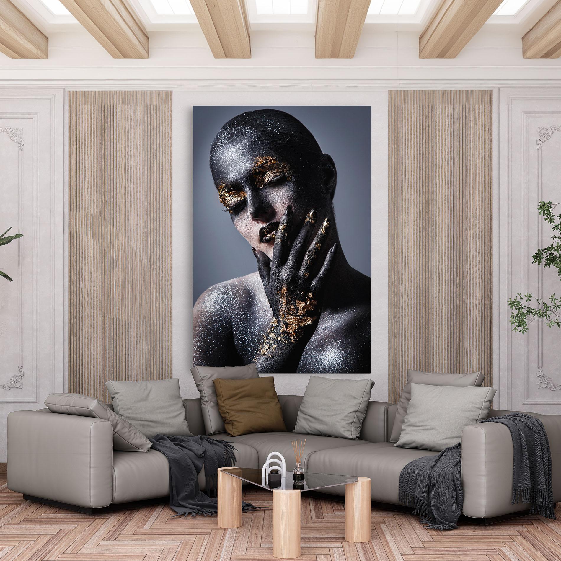 Leinwandbild Artistic Black Makeup mockup 6