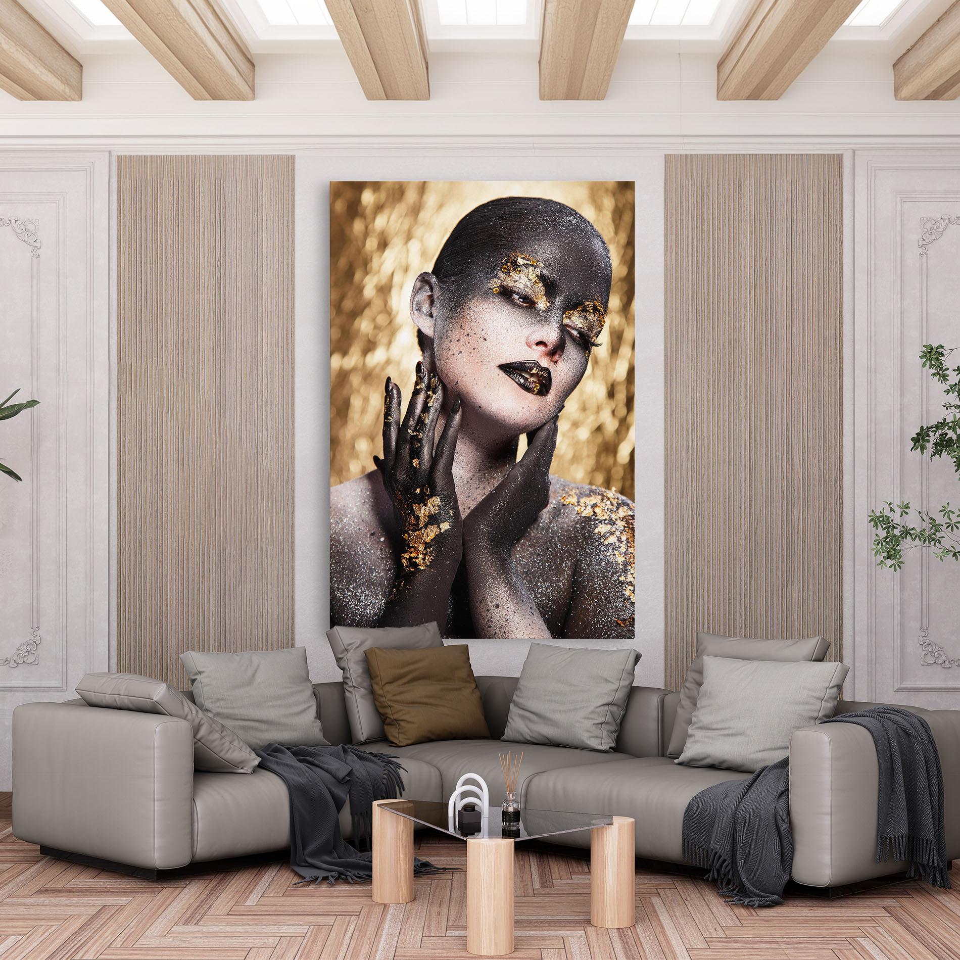 Leinwandbild Artistic Glitter Makeup mockup 6