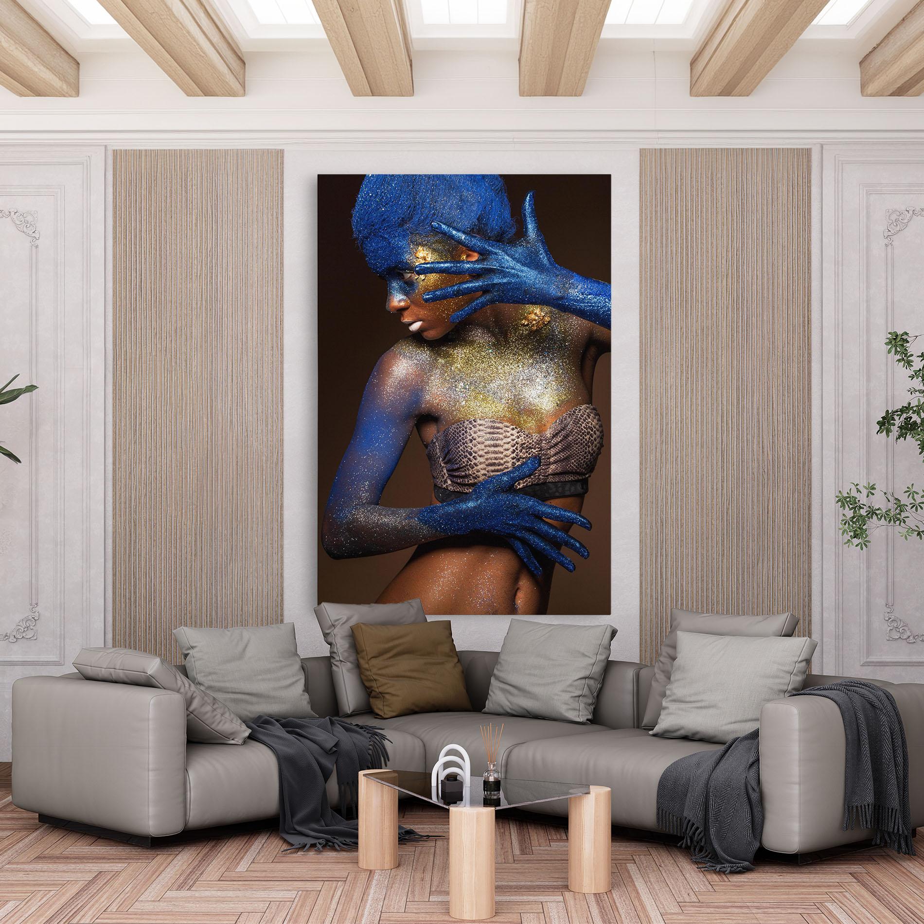 Leinwandbild Blue Hair Make Up mockup 6