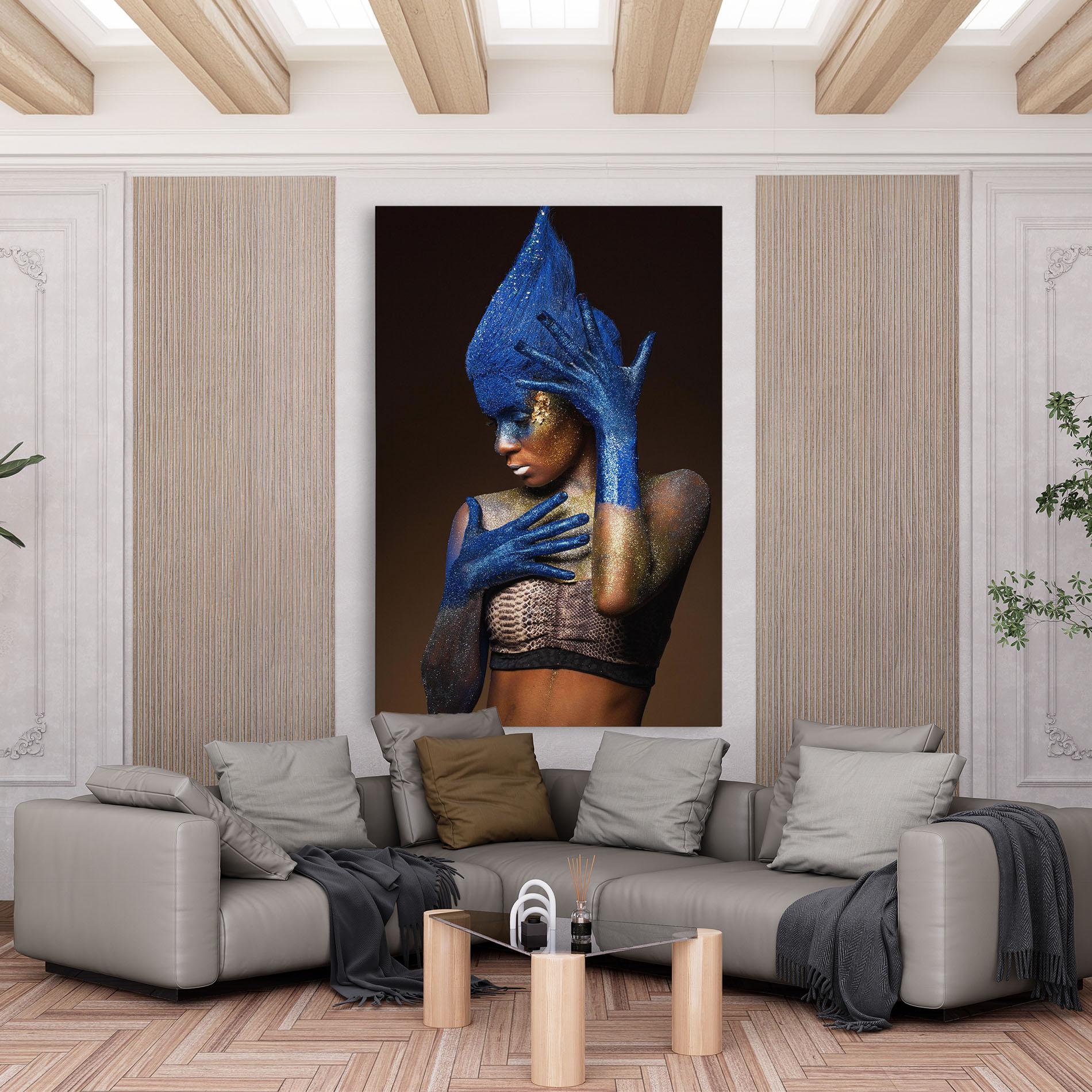 Leinwandbild Blue Hands Makeup mockup 6