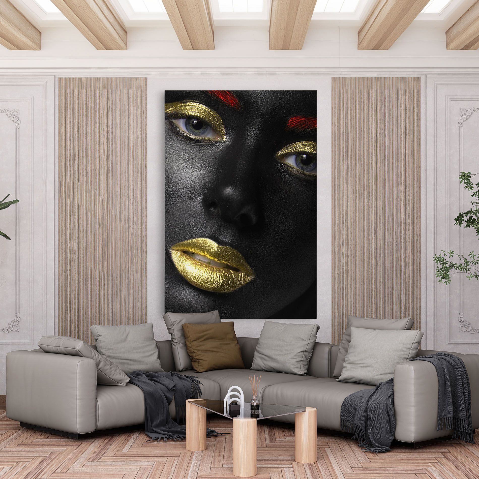 Gold Make Up And Lips mockup 6