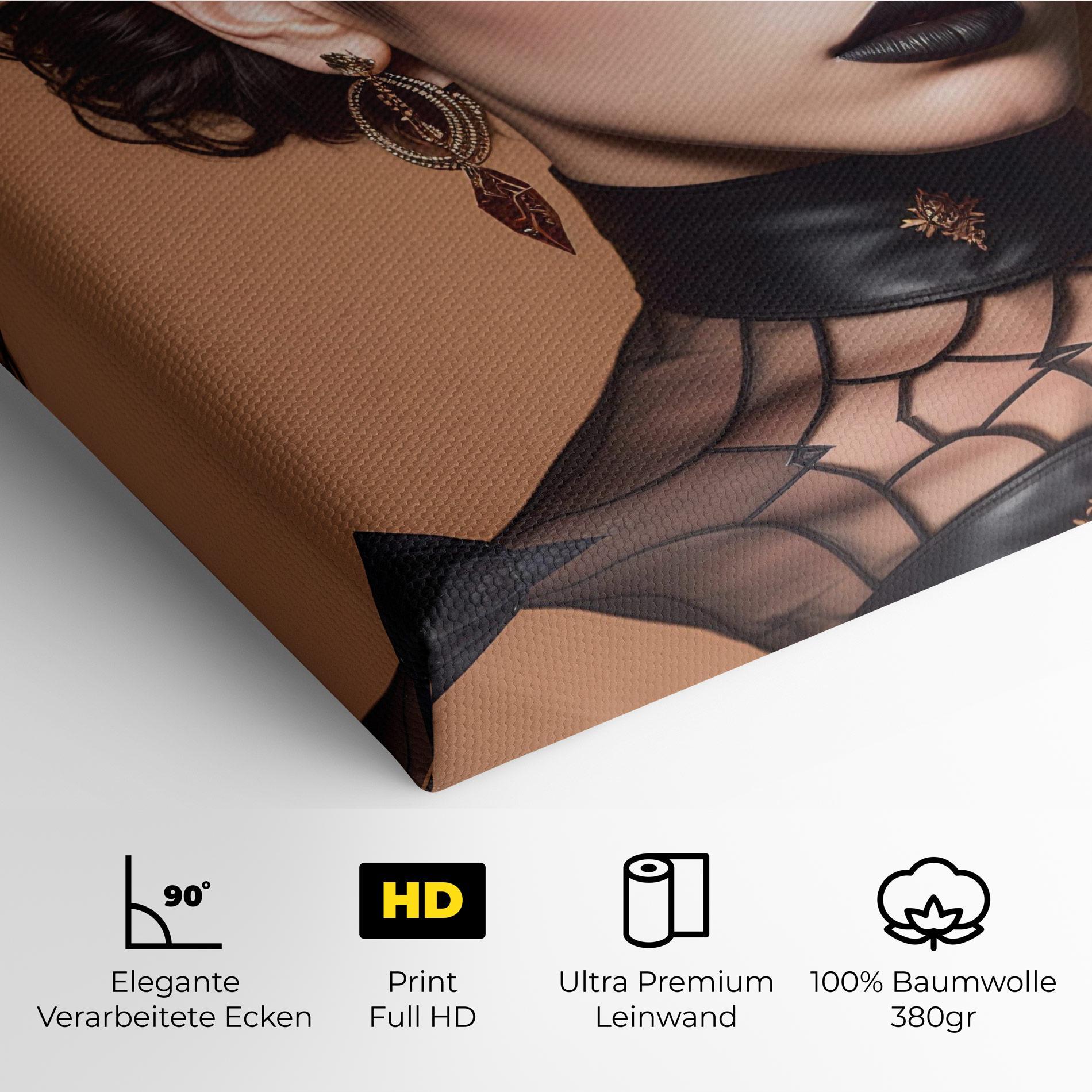 Leinwandbild Black Lips Makeup mockup 4