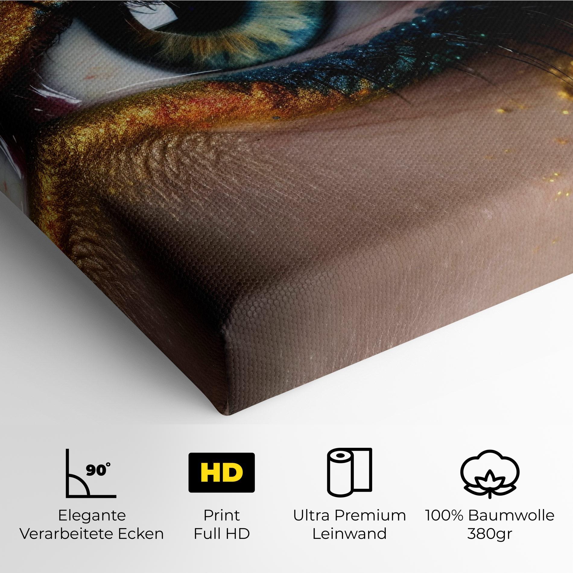 Leinwandbild Blue Green Eye Makeup mockup 4