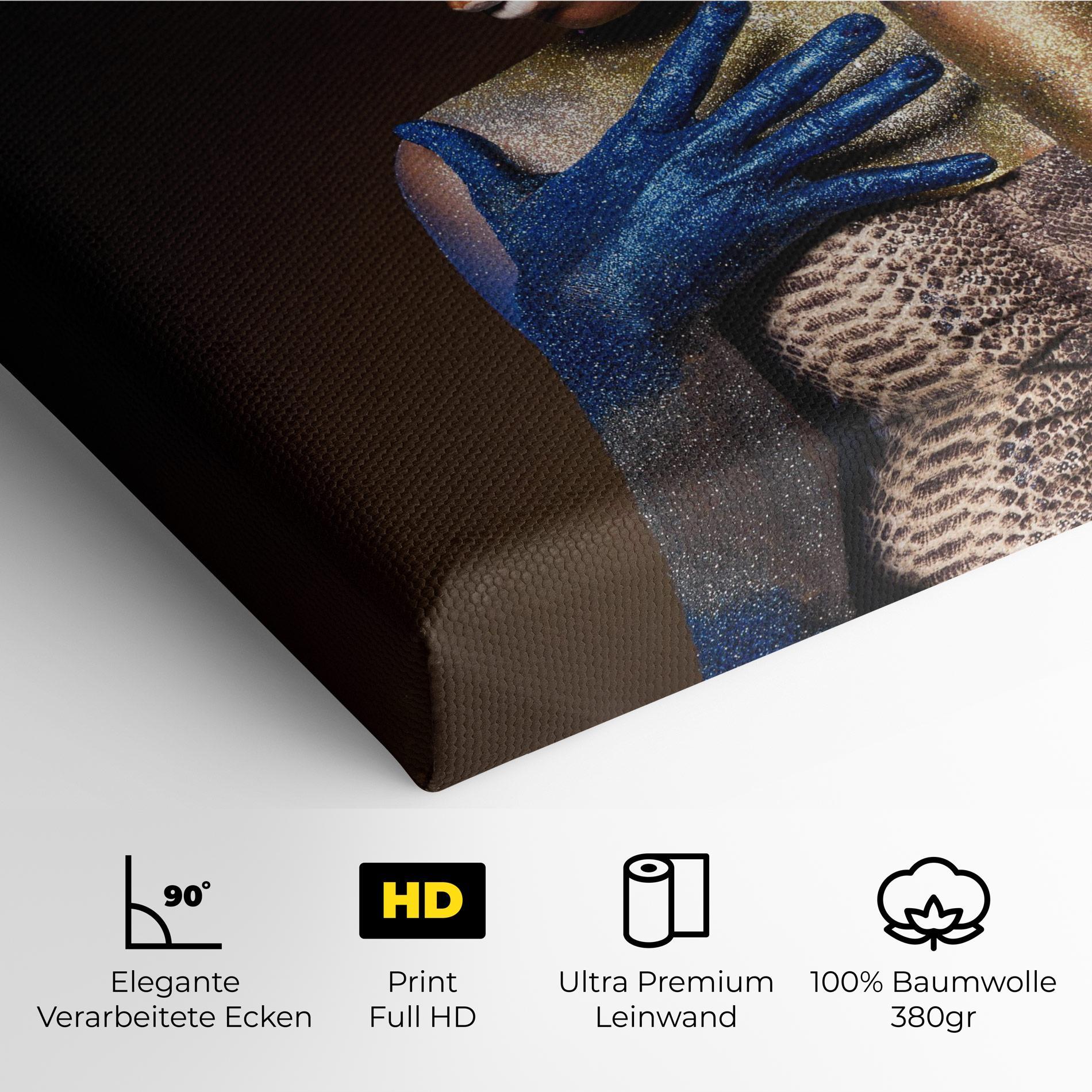 Leinwandbild Blue Hands Makeup mockup 4