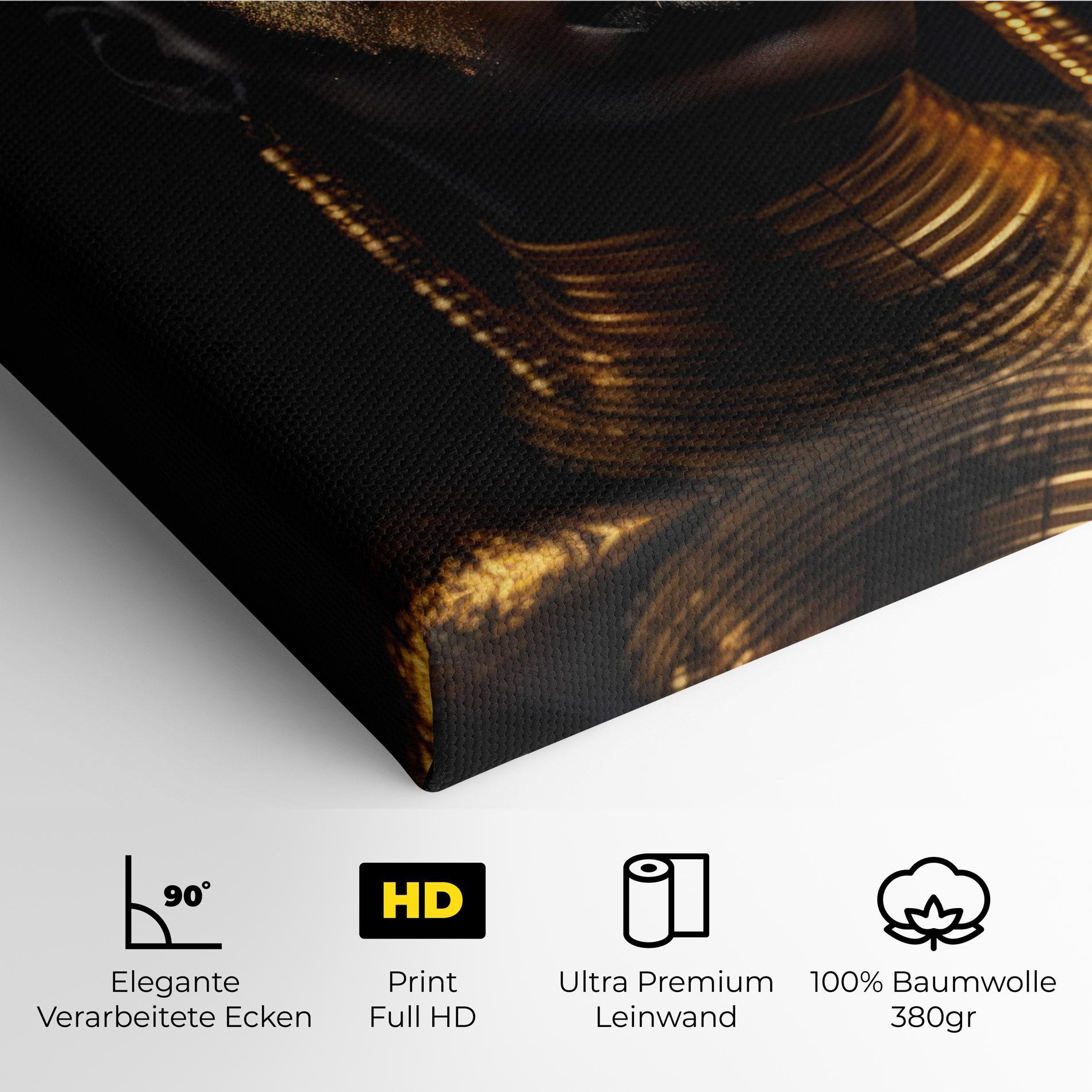 Leinwandbild Gold Makeup Black Lips mockup 4