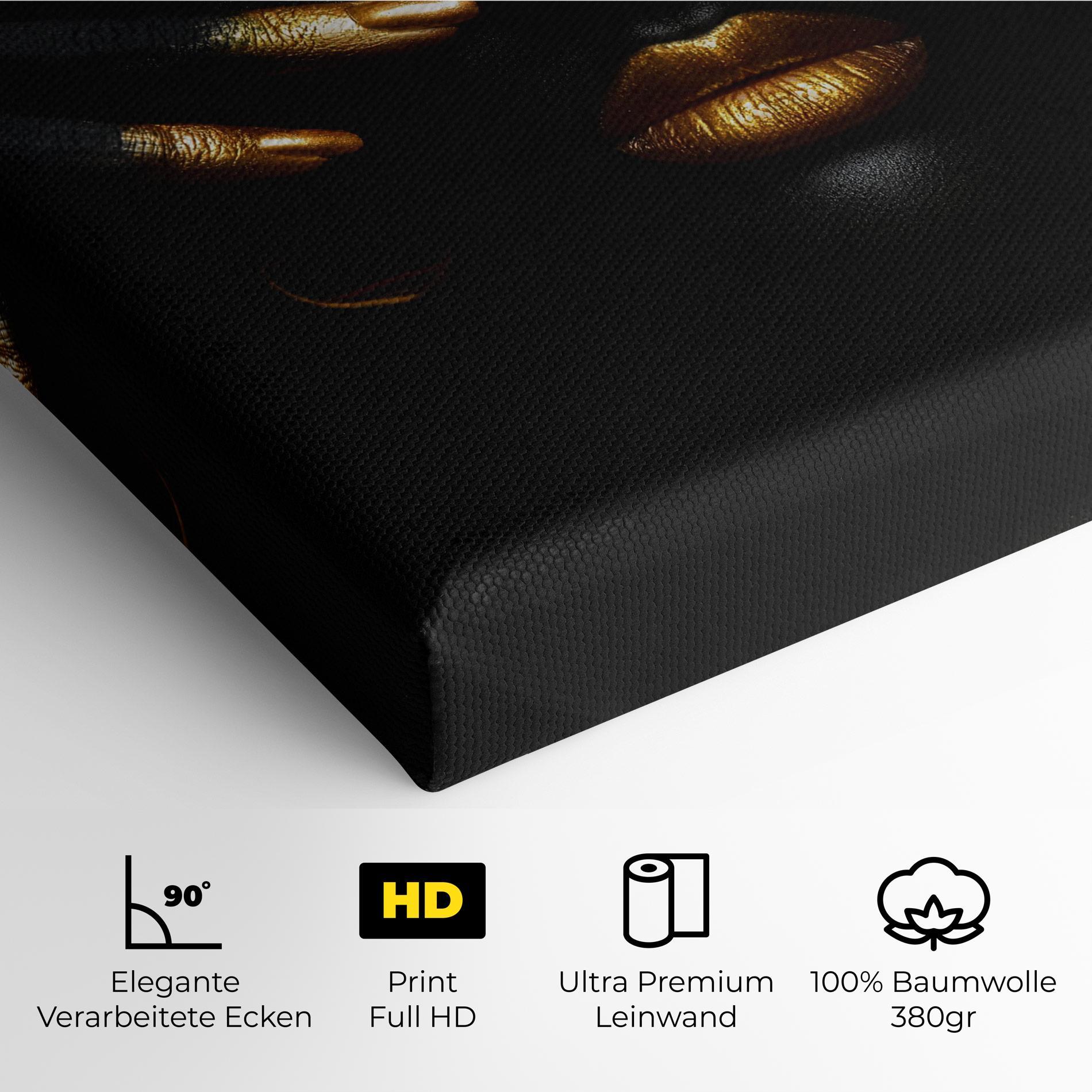 Leinwandbild Gold Makeup Fingertips mockup 4