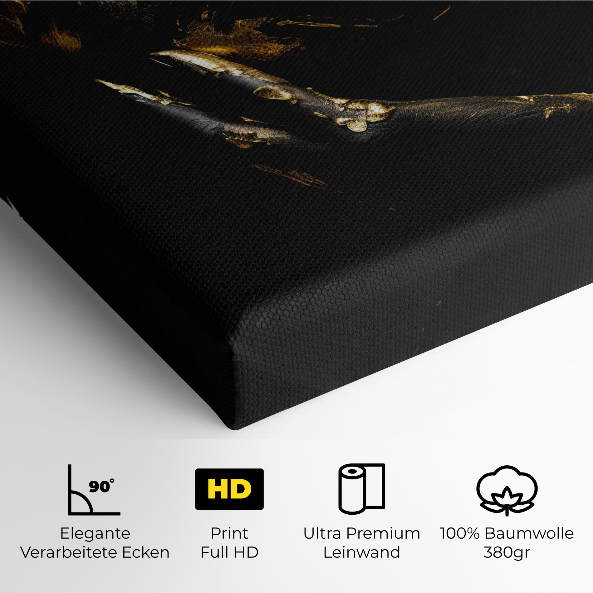 Leinwandbild Gold Makeup On Black mockup 4