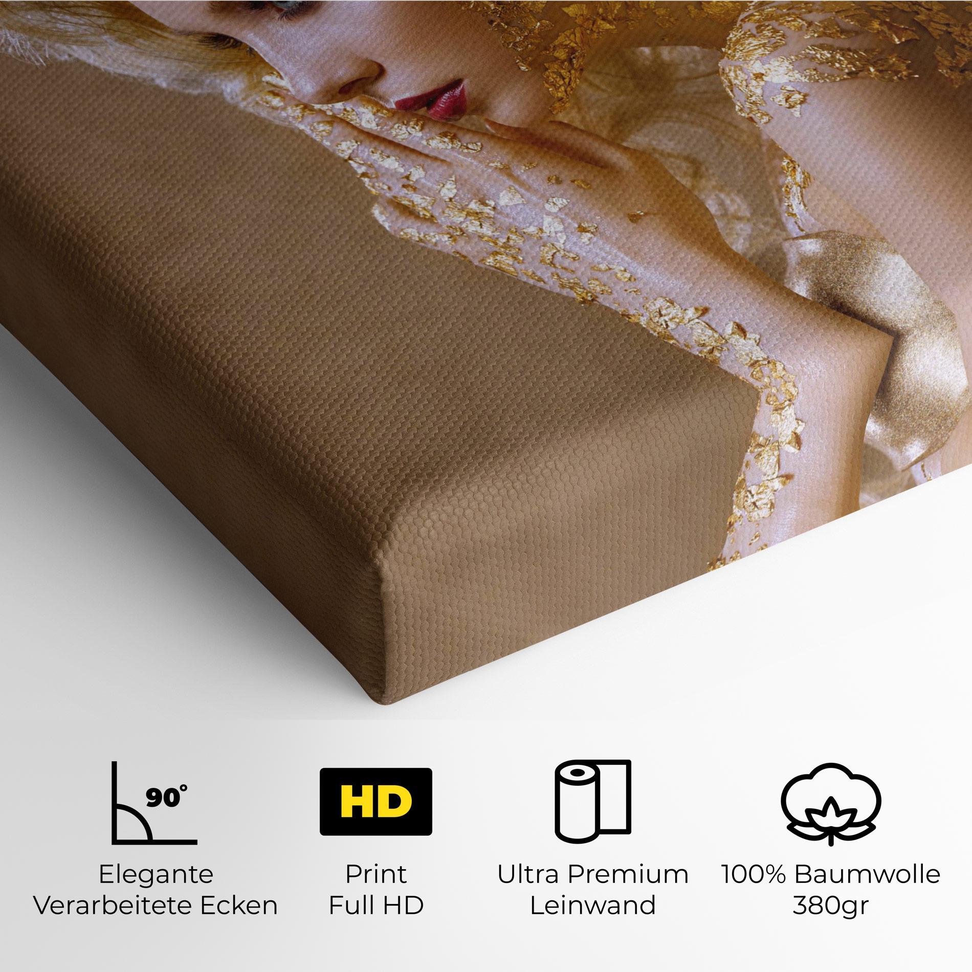 Leinwandbild Gold Paper Makeup mockup 4