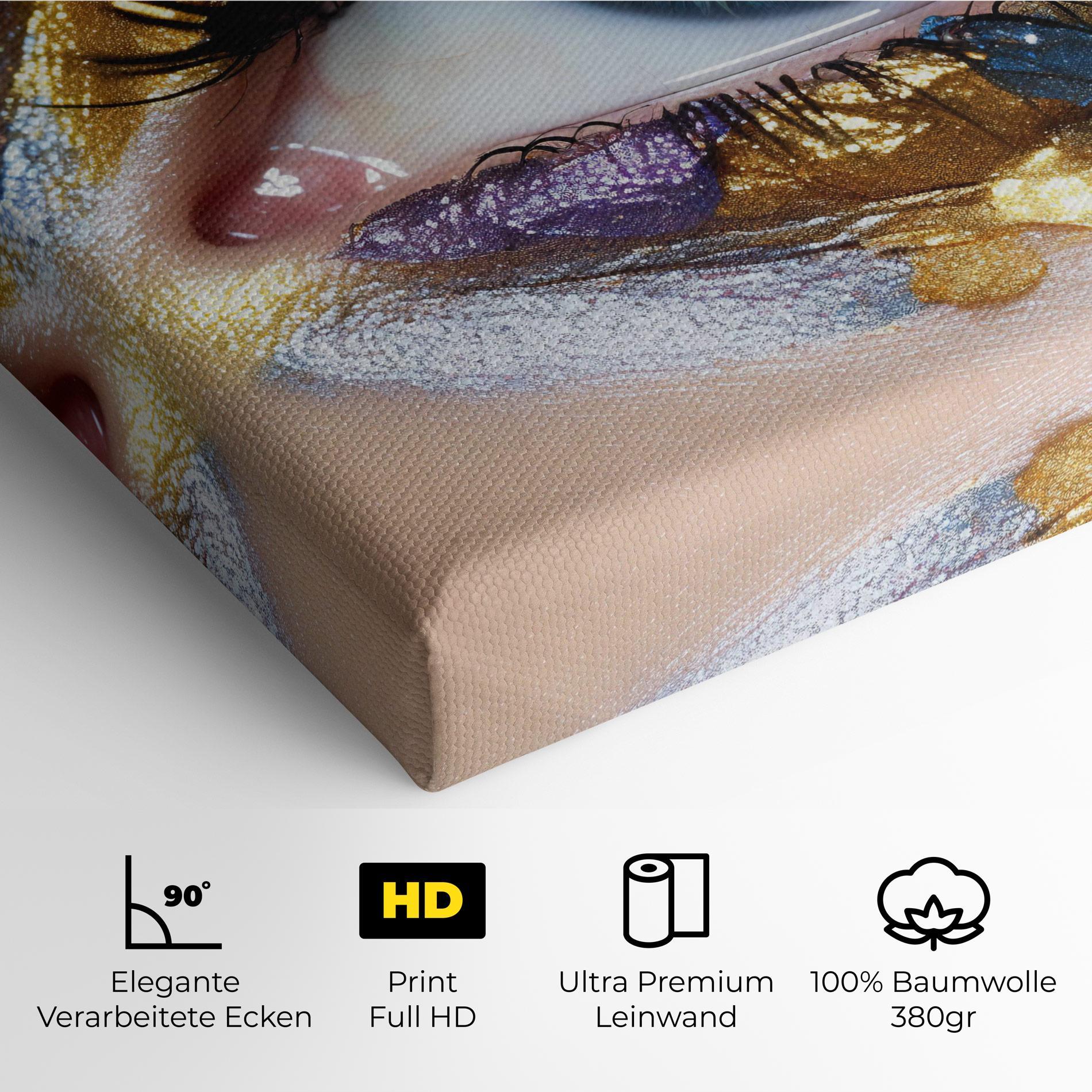 Leinwandbild Golden Purple Make Up mockup 4