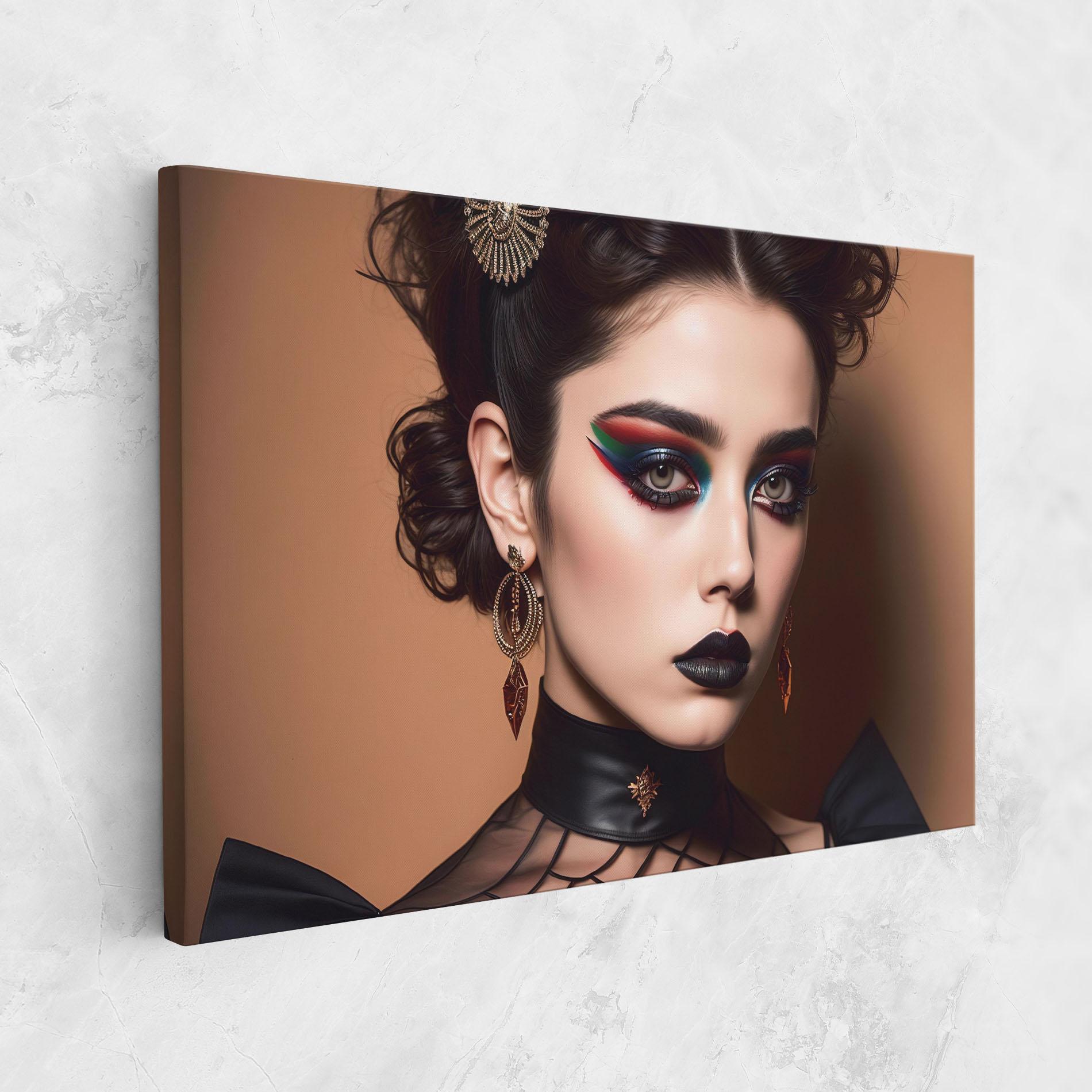 Leinwandbild Black Lips Makeup mockup 1