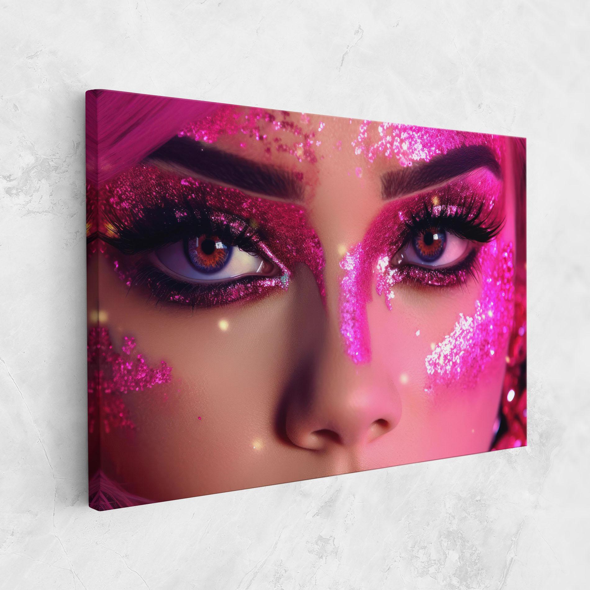 Leinwandbild Pink Glitter Makeup mockup 1
