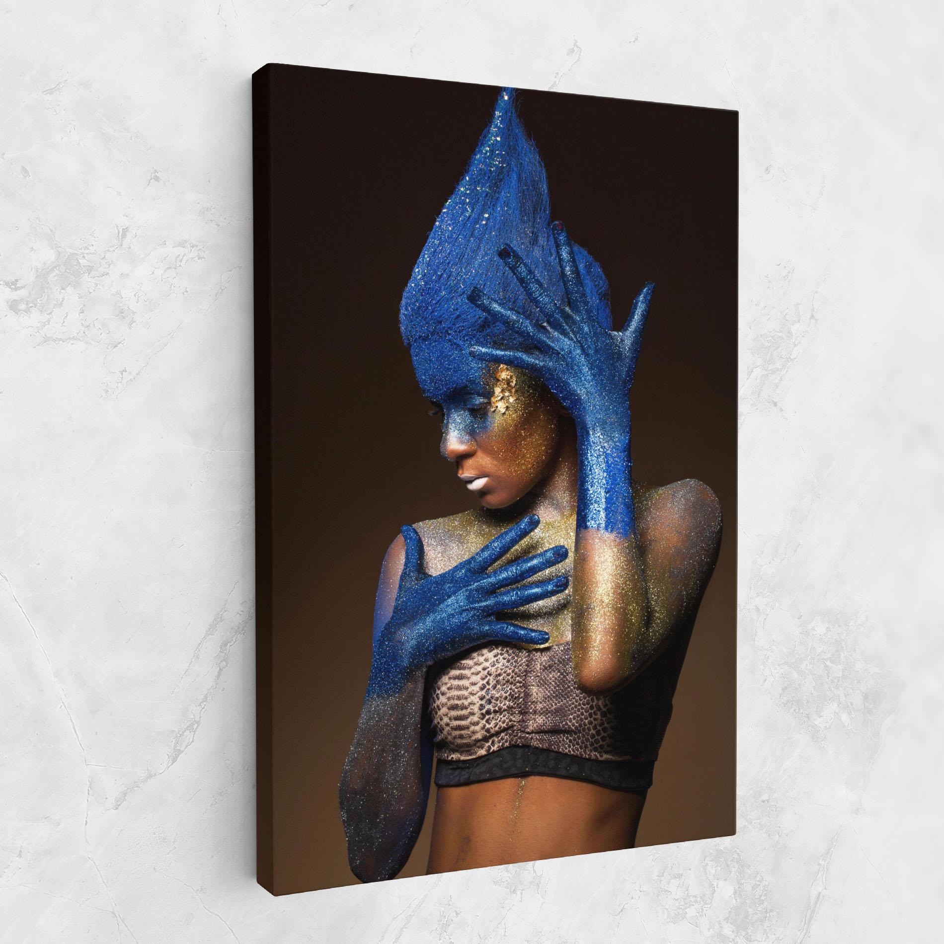 Leinwandbild Blue Hands Makeup mockup 1