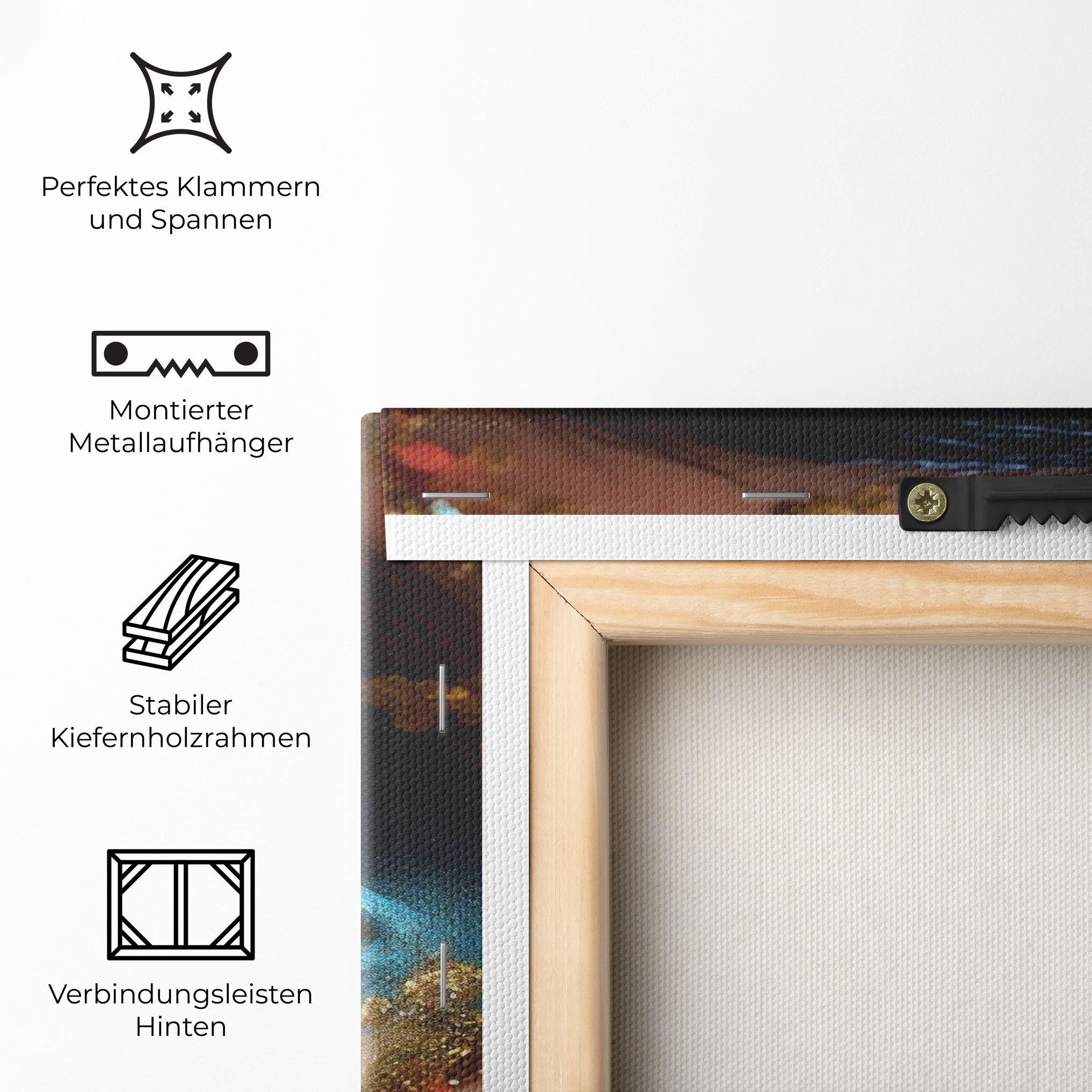 Leinwandbild Blue Gold Glitter mockup 5