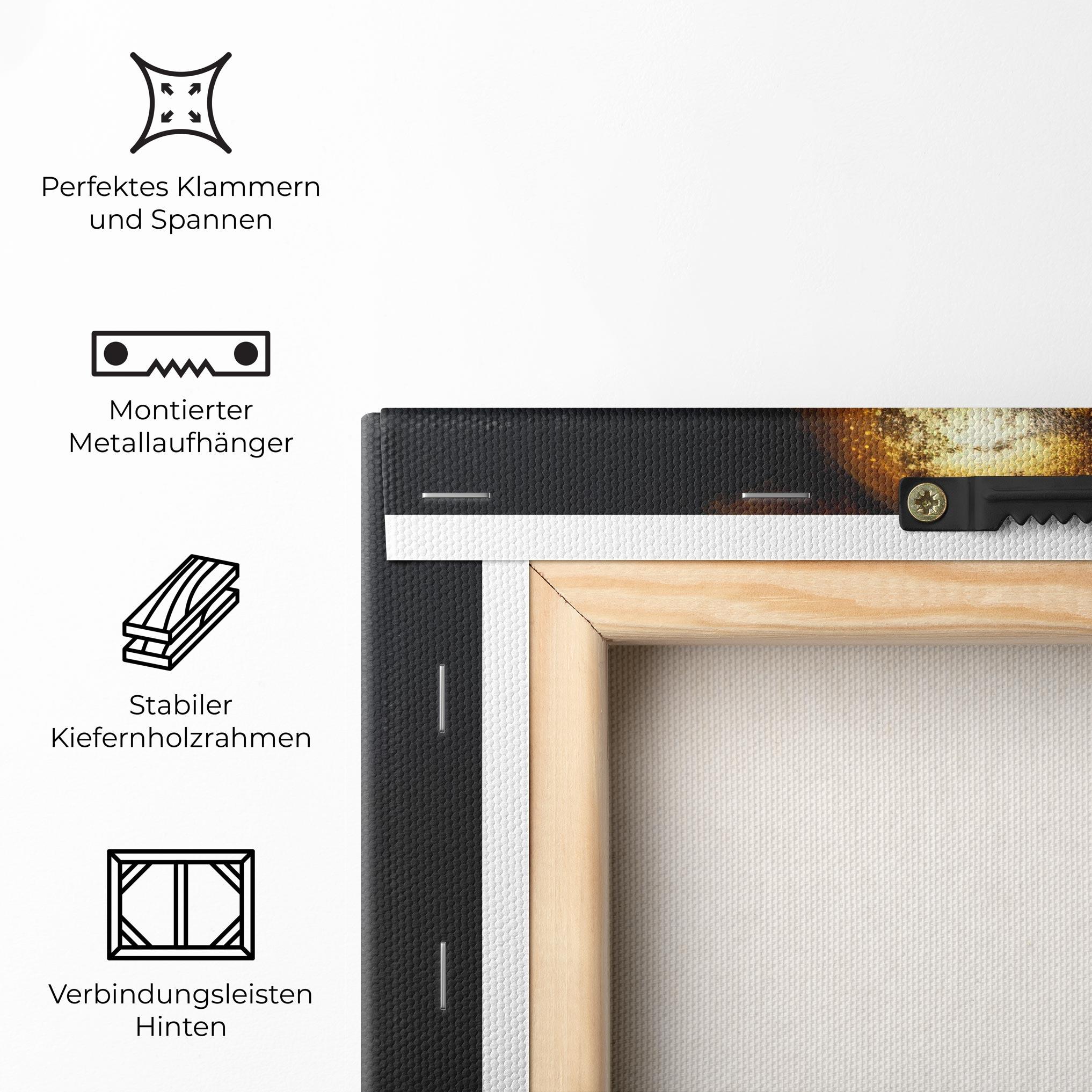 Leinwandbild Gold Makeup Black Lips mockup 5