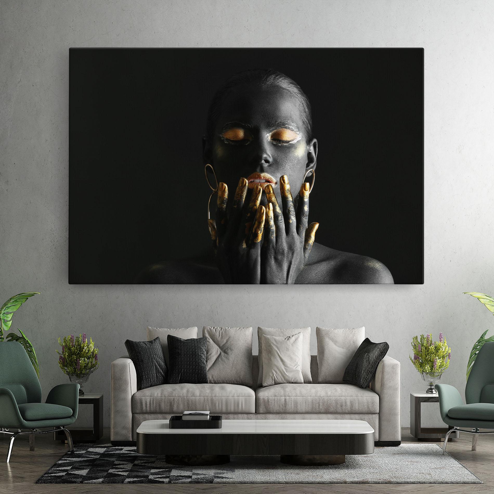 Leinwandbild Black Golden Makeup mockup 7