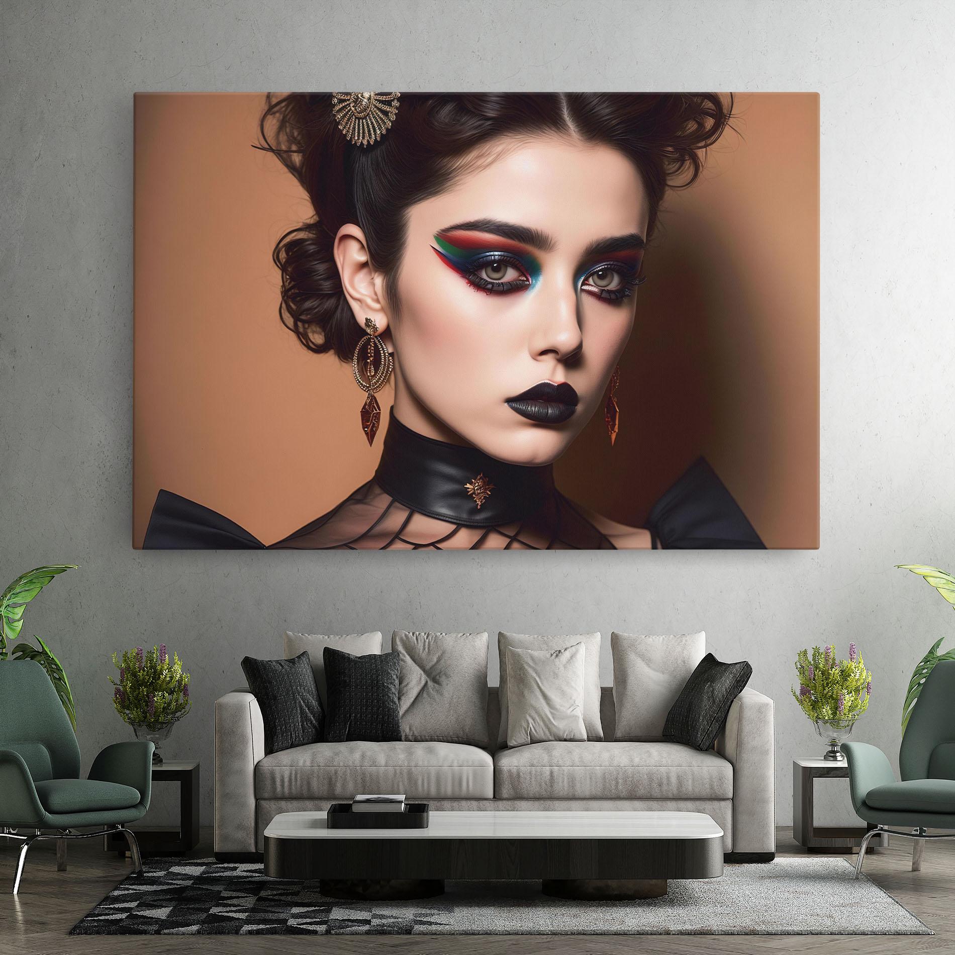 Leinwandbild Black Lips Makeup mockup 7