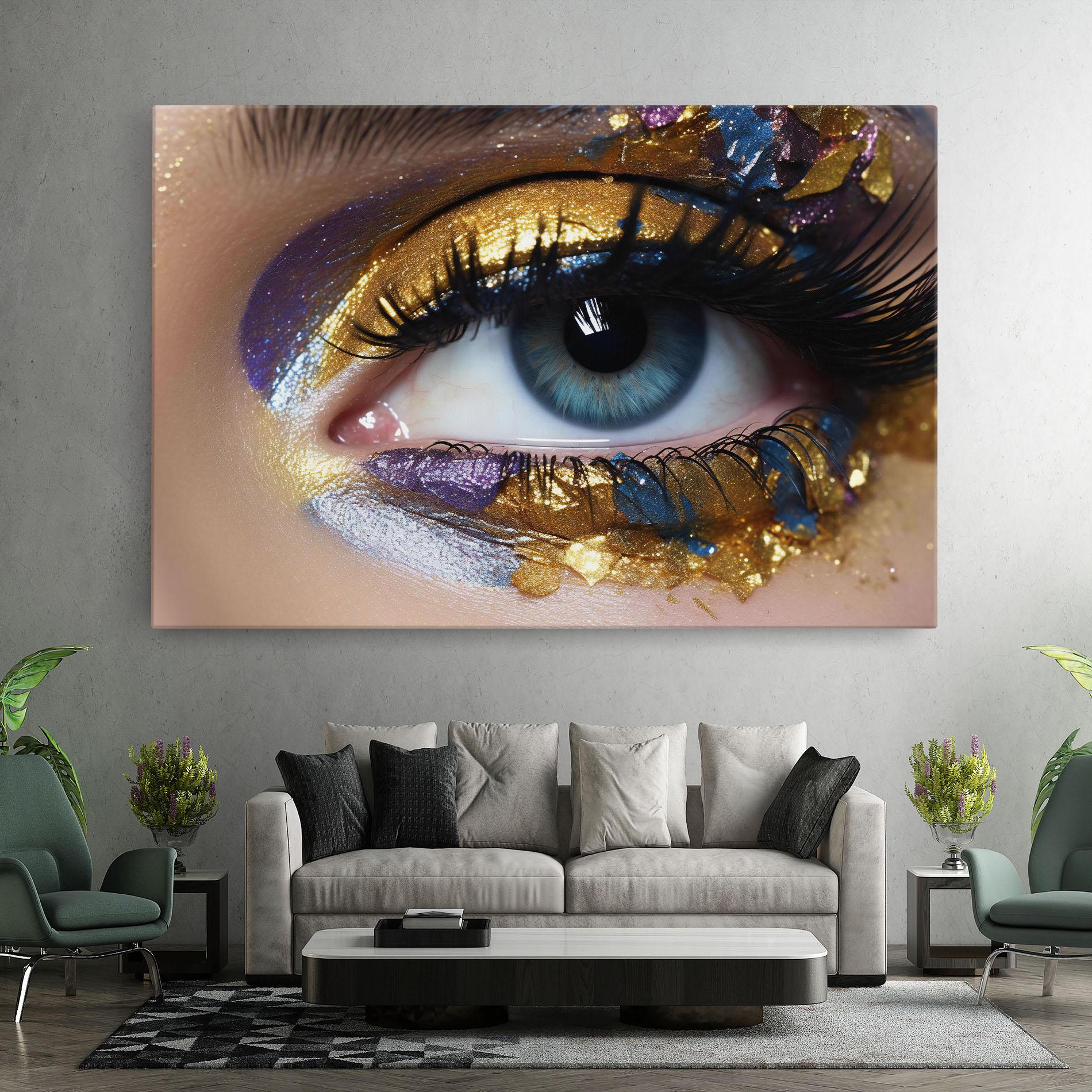 Leinwandbild Golden Purple Make Up mockup 7