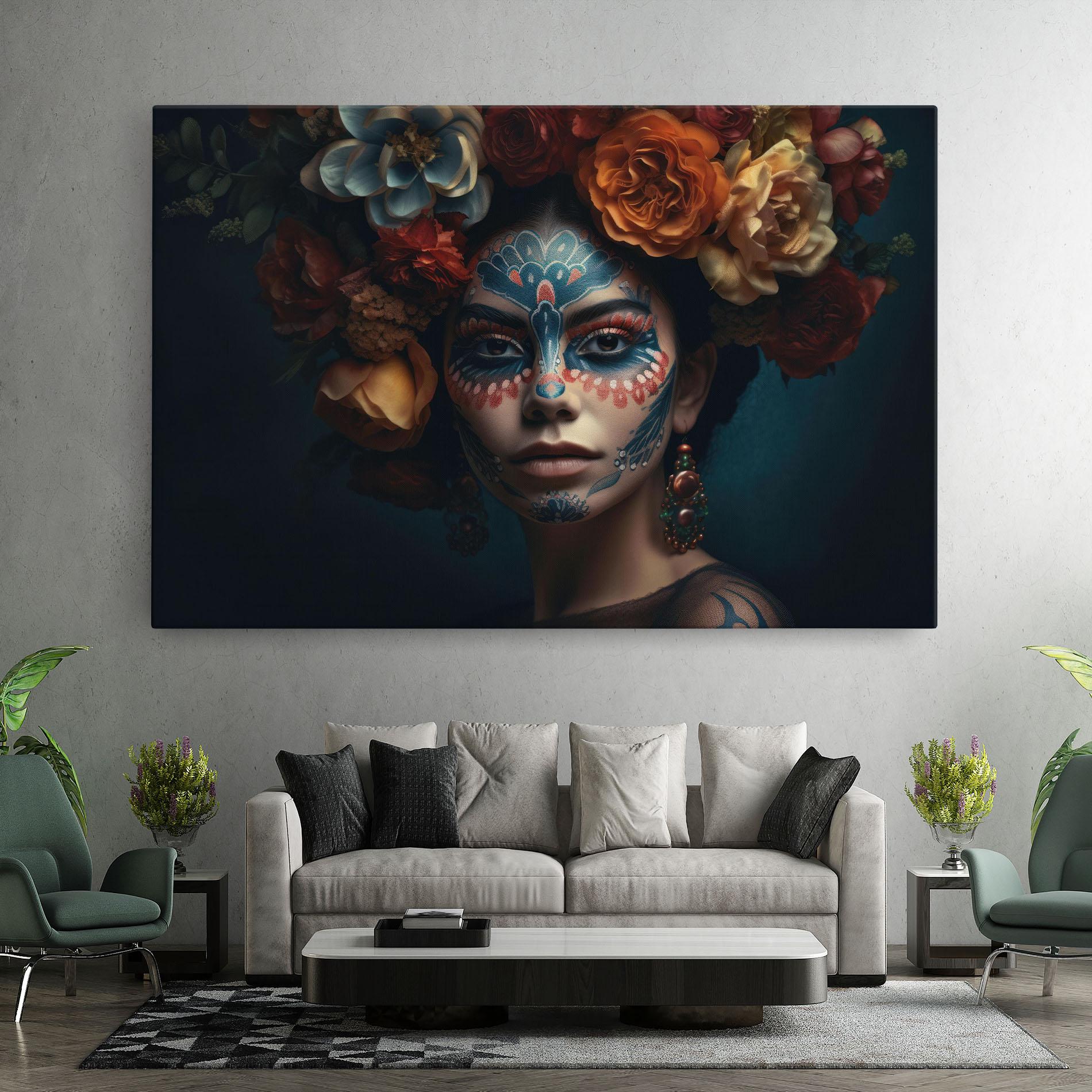 Leinwandbild Skull Makeup mockup 7