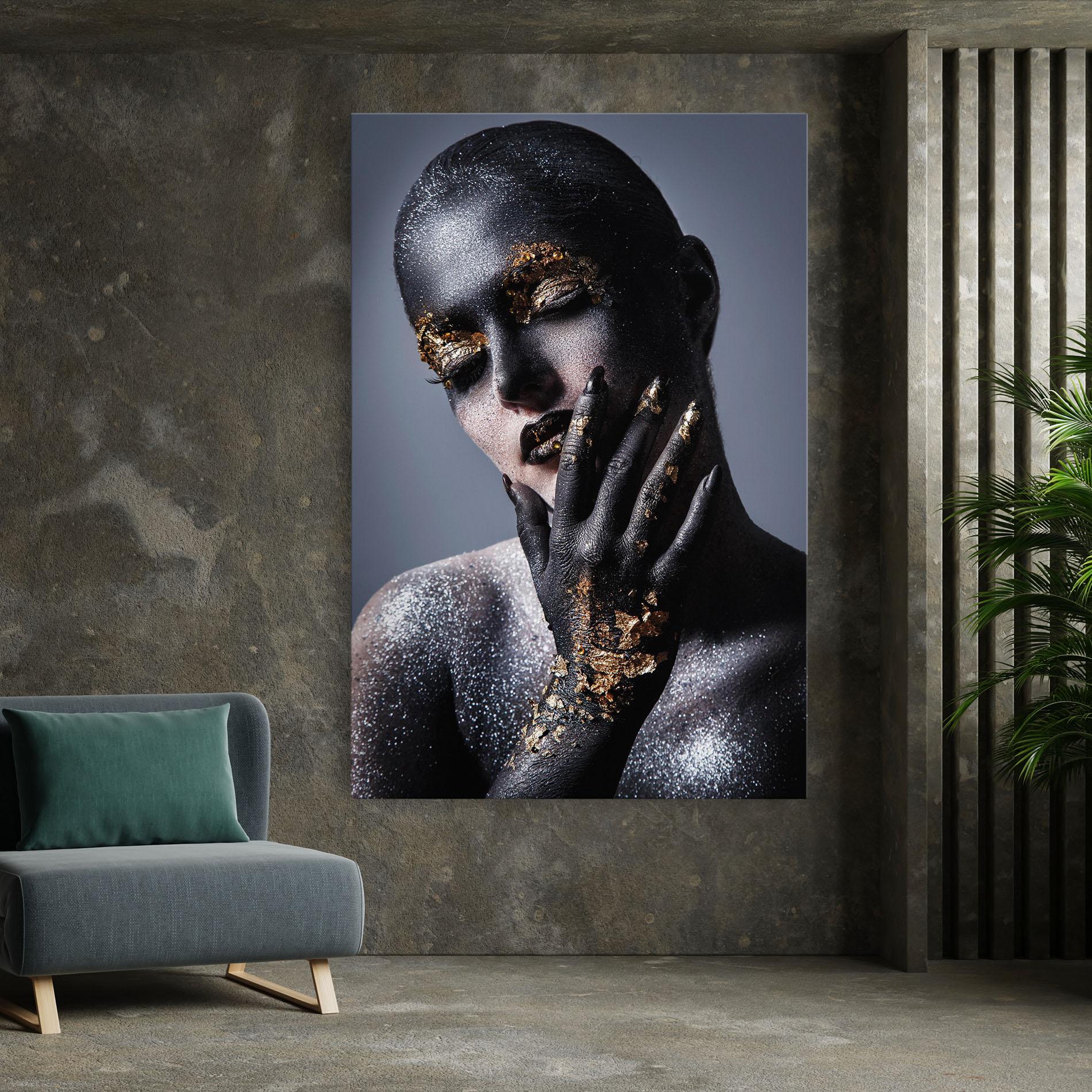 Leinwandbild Artistic Black Makeup mockup 7