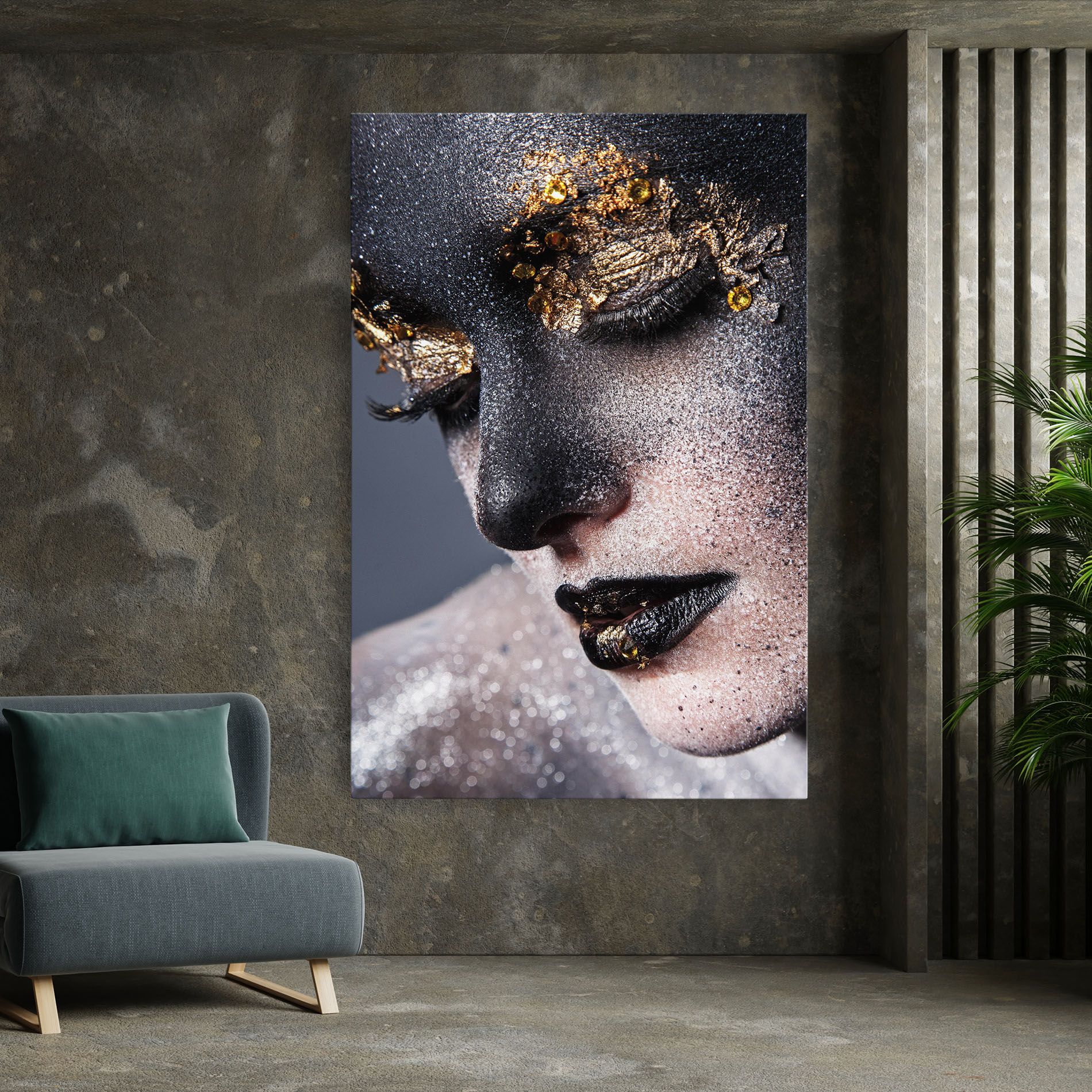 Beautiful Gold Artistic Makeup mockup 7