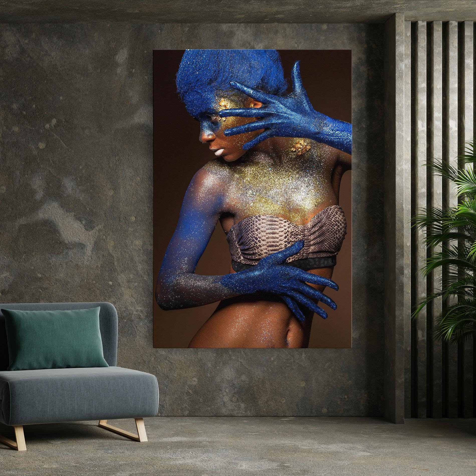 Leinwandbild Blue Hair Make Up mockup 7