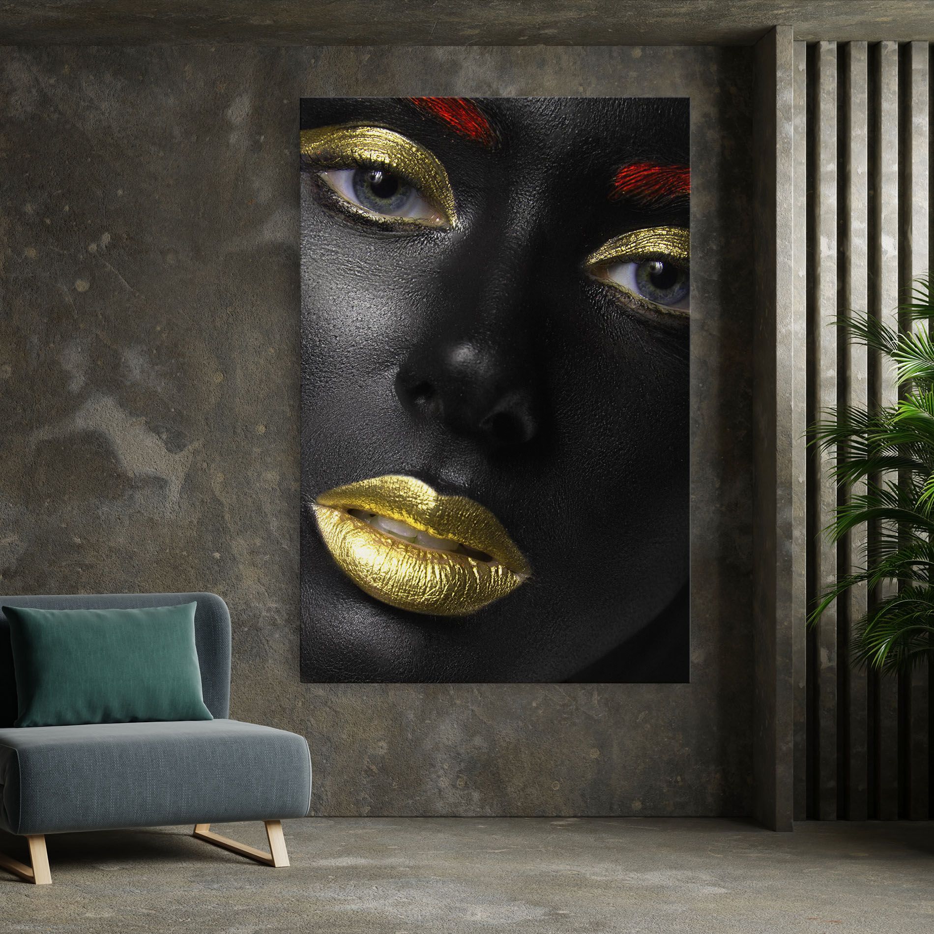 Gold Make Up And Lips mockup 7