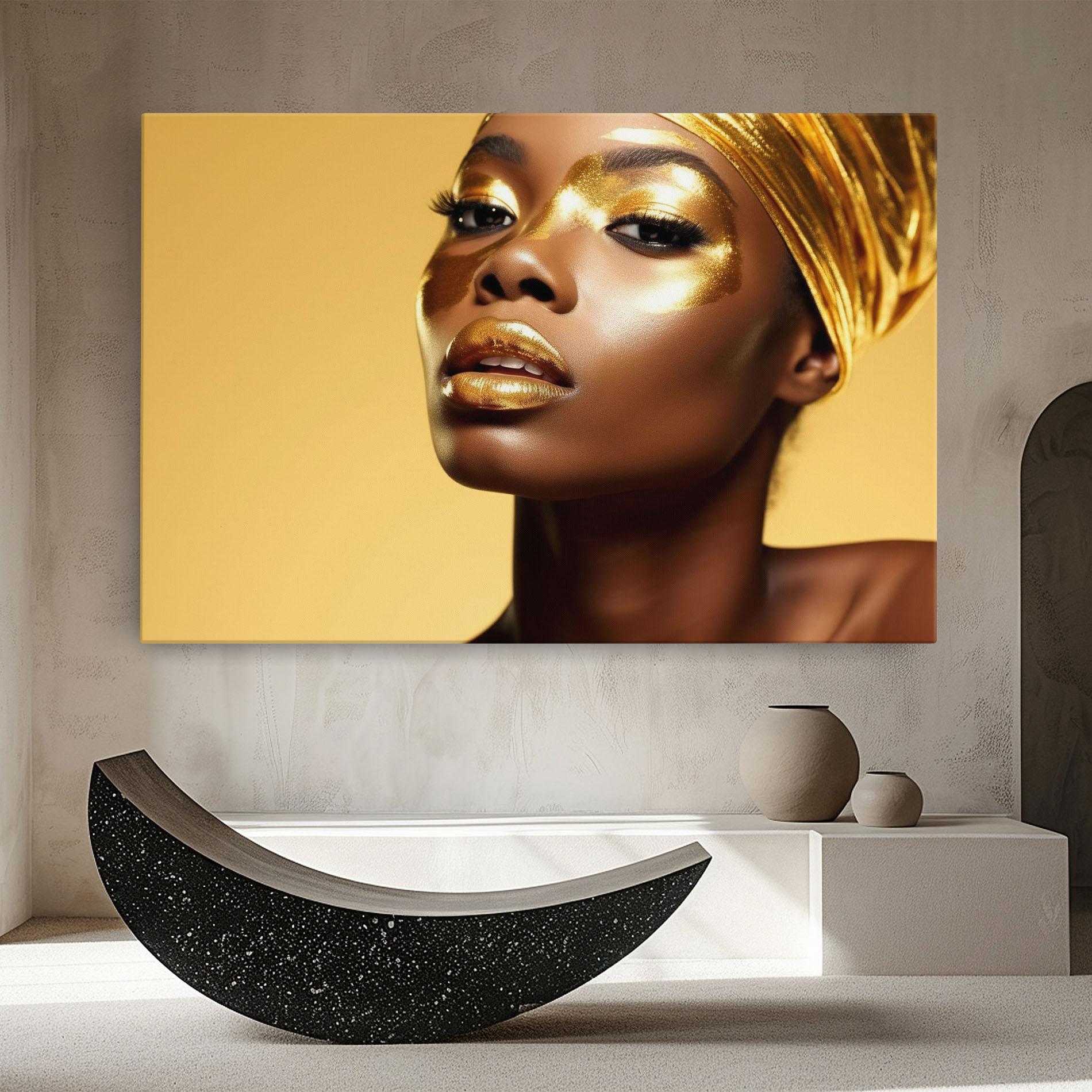 Leinwandbild Gold Headdress mockup 8